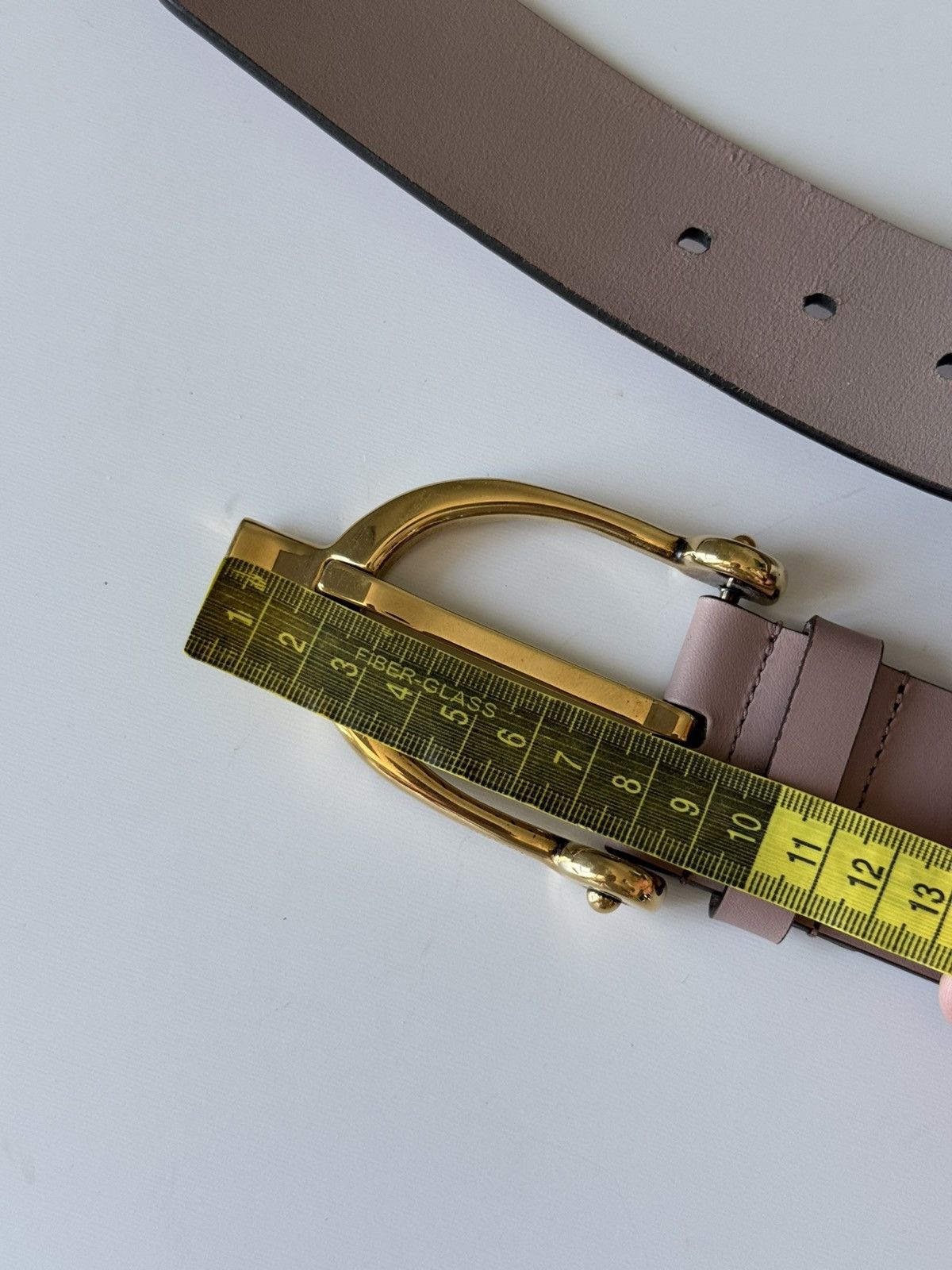 Gucci Gucci Pink Calfskin Gold Horsebit Buckle Belt Size 80/32 Size ONE SIZE - 11 Thumbnail