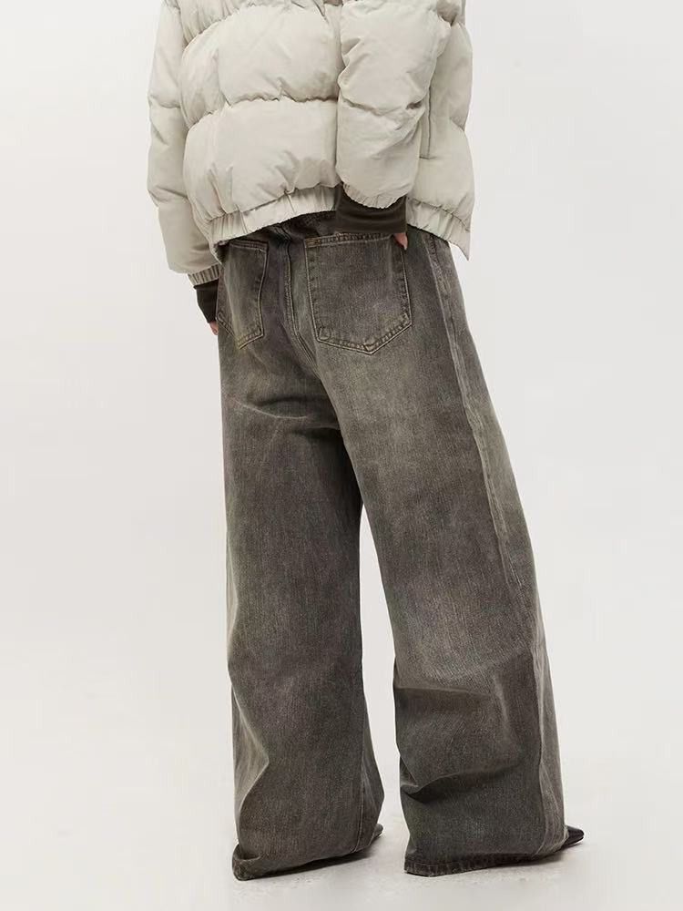 Vintage American retro washed distressed wide-leg jeans for men Size US 32 / EU 48 - 5 Thumbnail