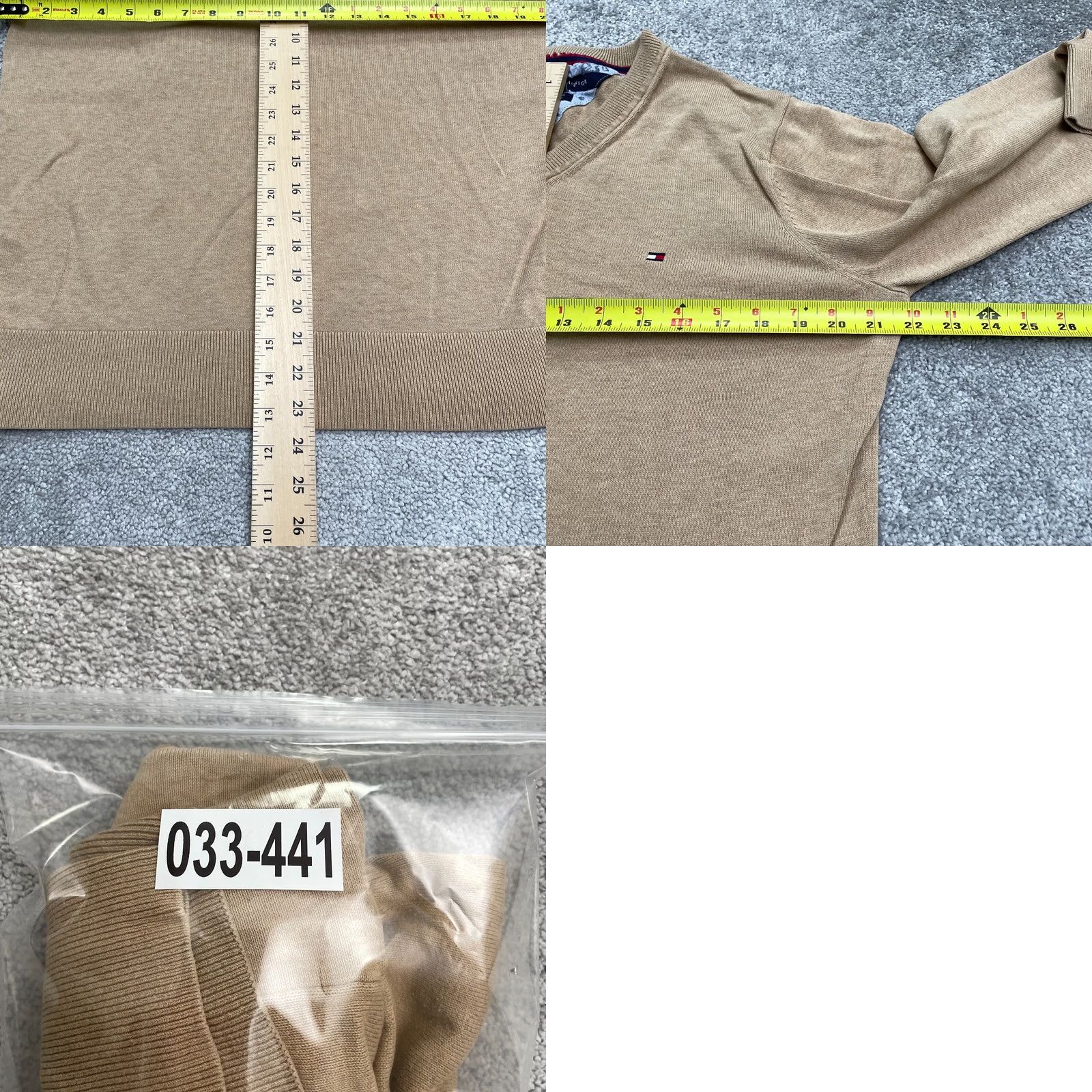 Tommy Hilfiger Tommy Hilfiger Sweater Pullover Men Large Brown V-Neck Classic Pima Cotton Short Size US L / EU 52-54 / 3 - 9 Thumbnail