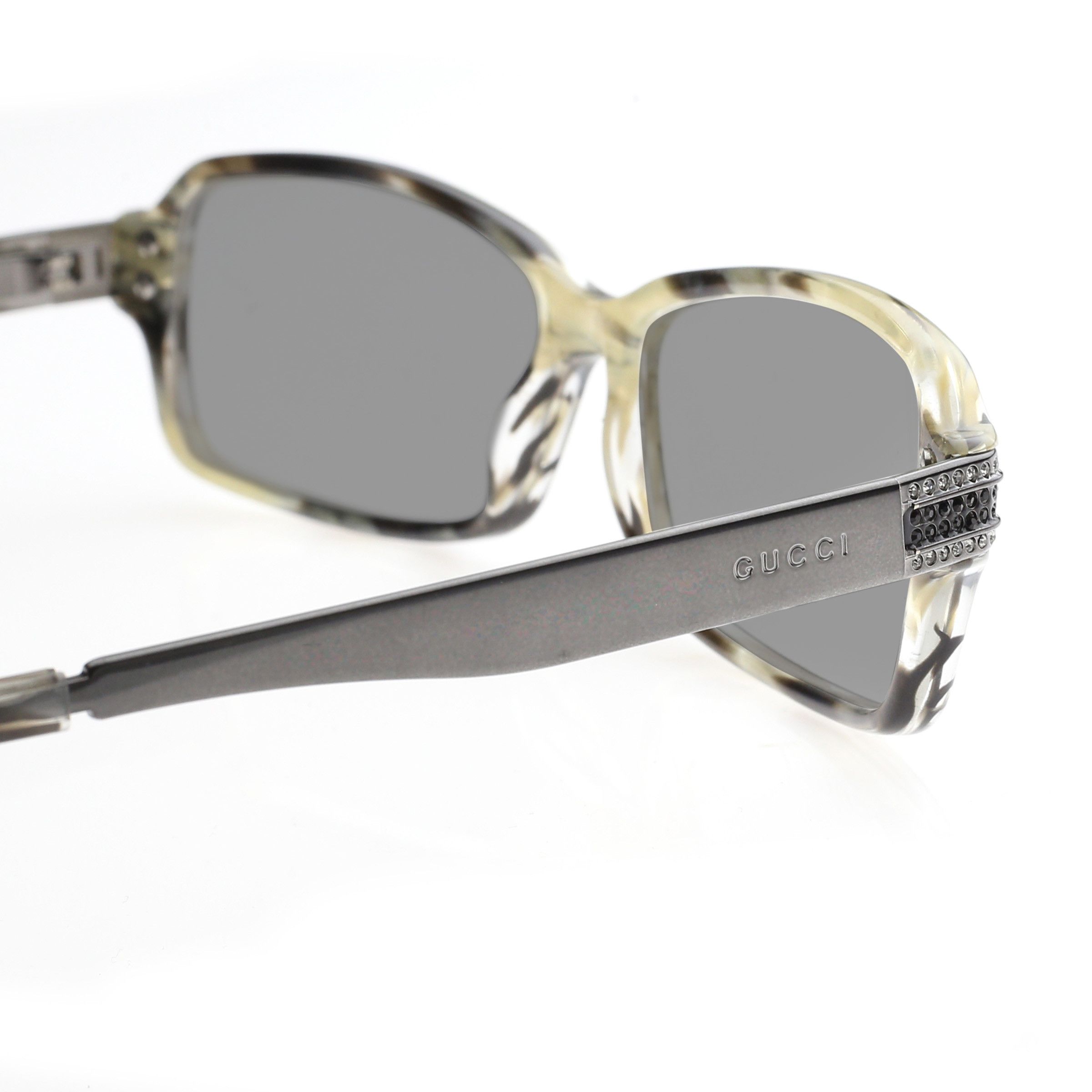Gucci Gucci '00s Green Crystals Rectangular Frame Sunglasses Size ONE SIZE - 2 Thumbnail