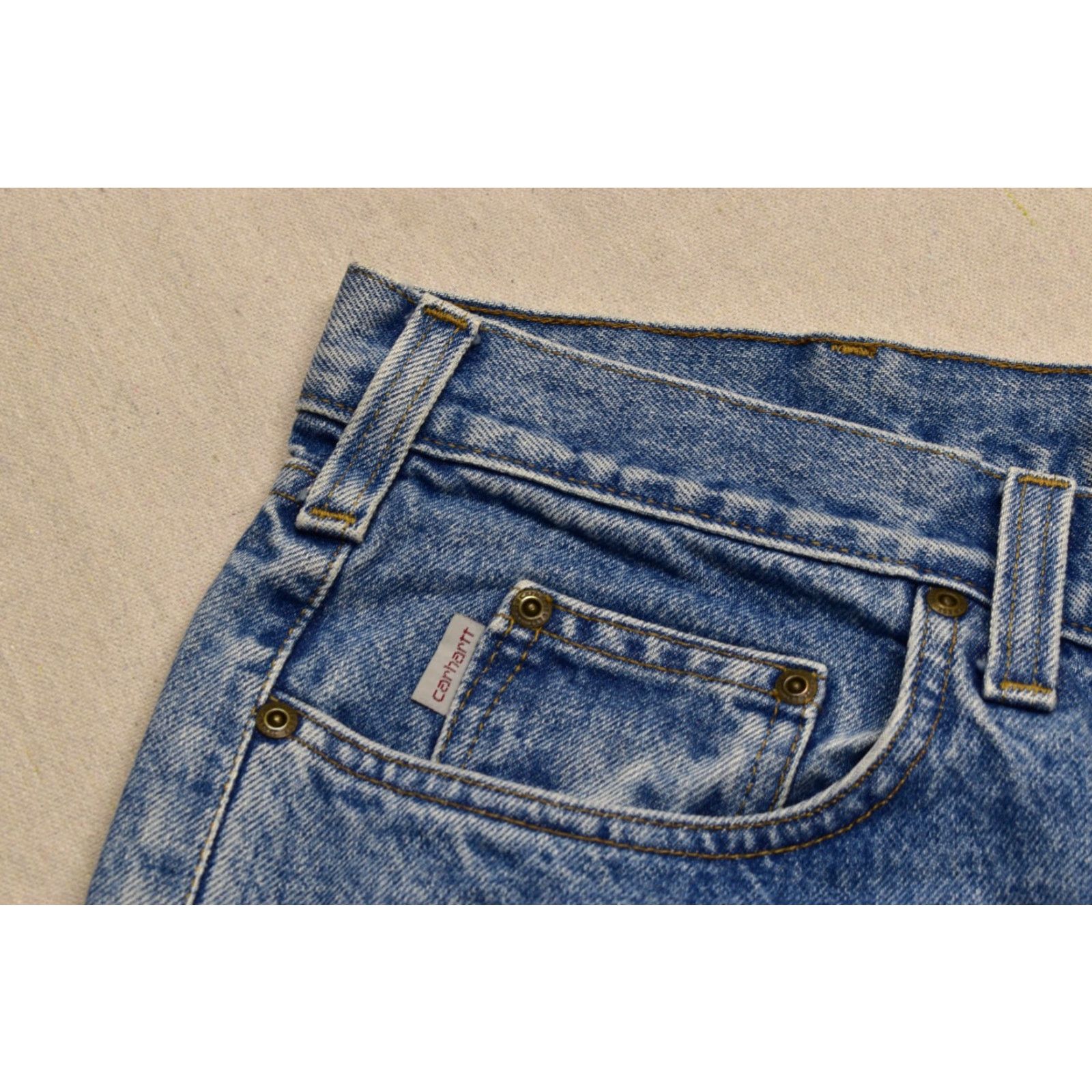 Carhartt Carhartt Jeans B460 LVB Relaxed Fit Men’s Denim 40x30 Light Wash Blue Cotton Zip 5-Pocket Logo Straight Mens Jeans Size US 40 / EU 56 - 7 Thumbnail