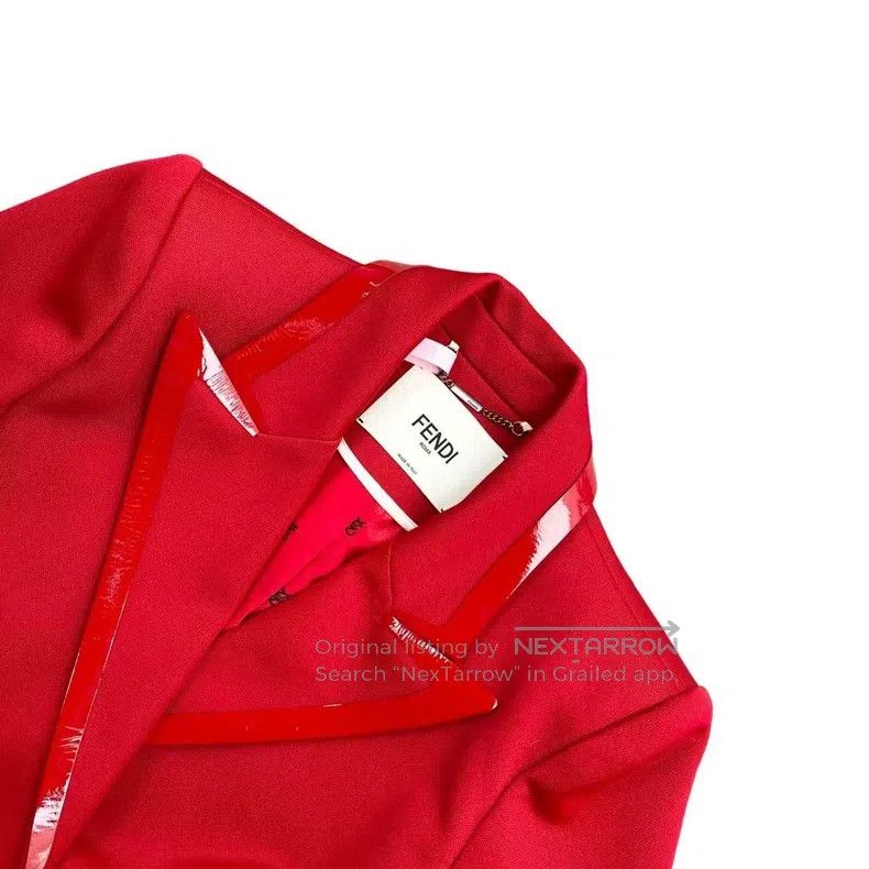 Fendi Fendi Polyester Red Blazer Jacket Size XS / US 0-2 / IT 36-38 - 3 Thumbnail