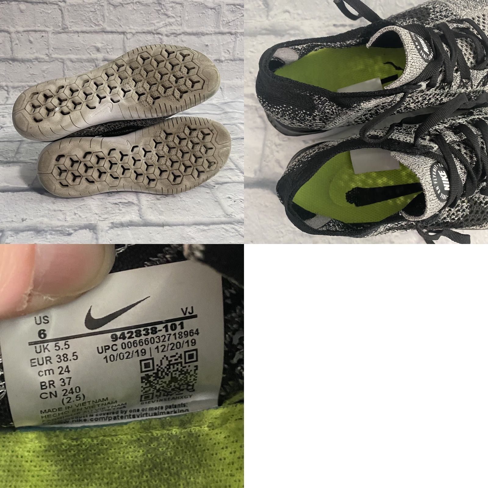 Nike Nike Free RN Flyknit 2018 Oreo Sneaker Size US 6 / IT 36 - 9 Thumbnail