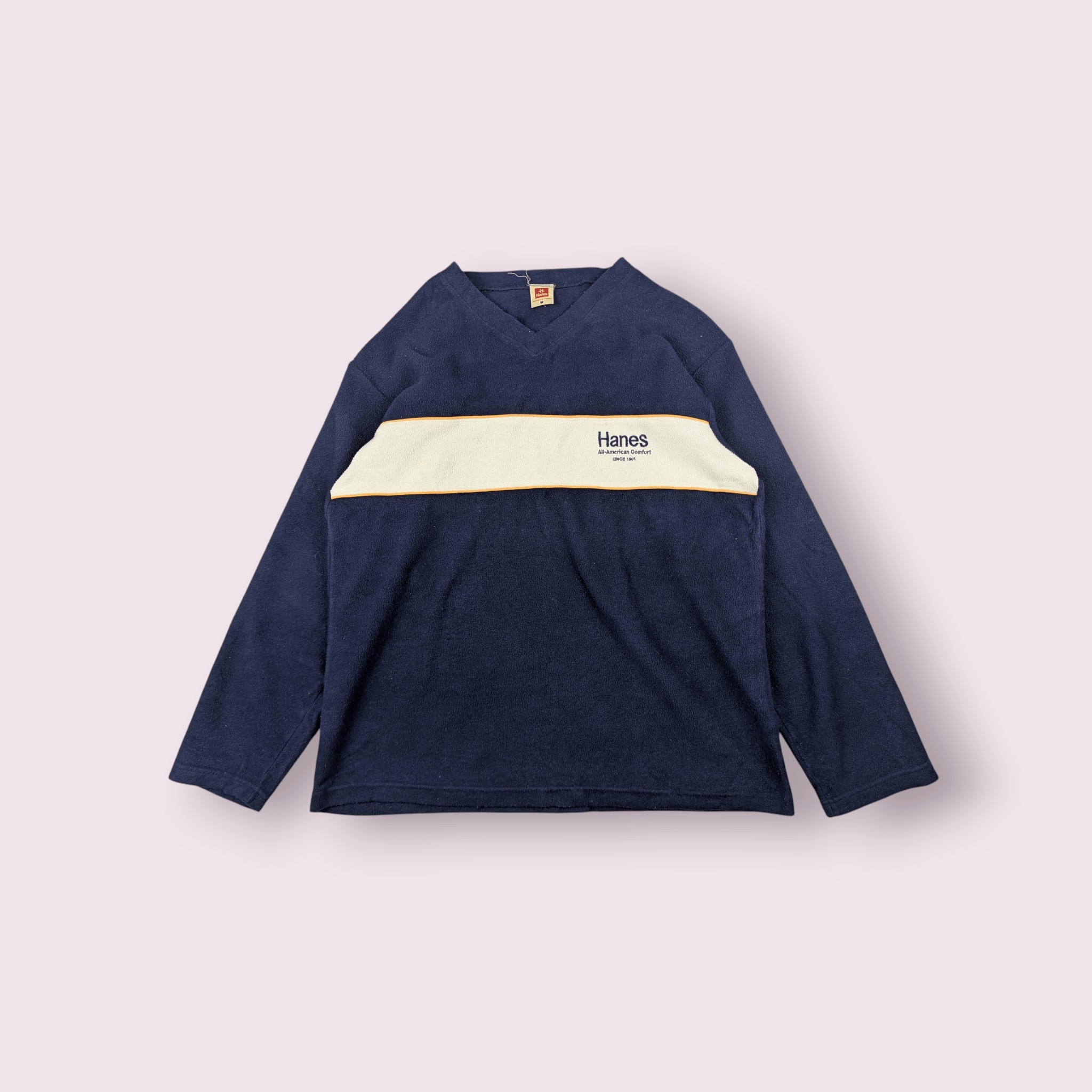 Hanes 2000's HANES Classic Retro Fleece Sweatshirts Pullover Size US M / EU 48-50 / 2 - 2 Thumbnail