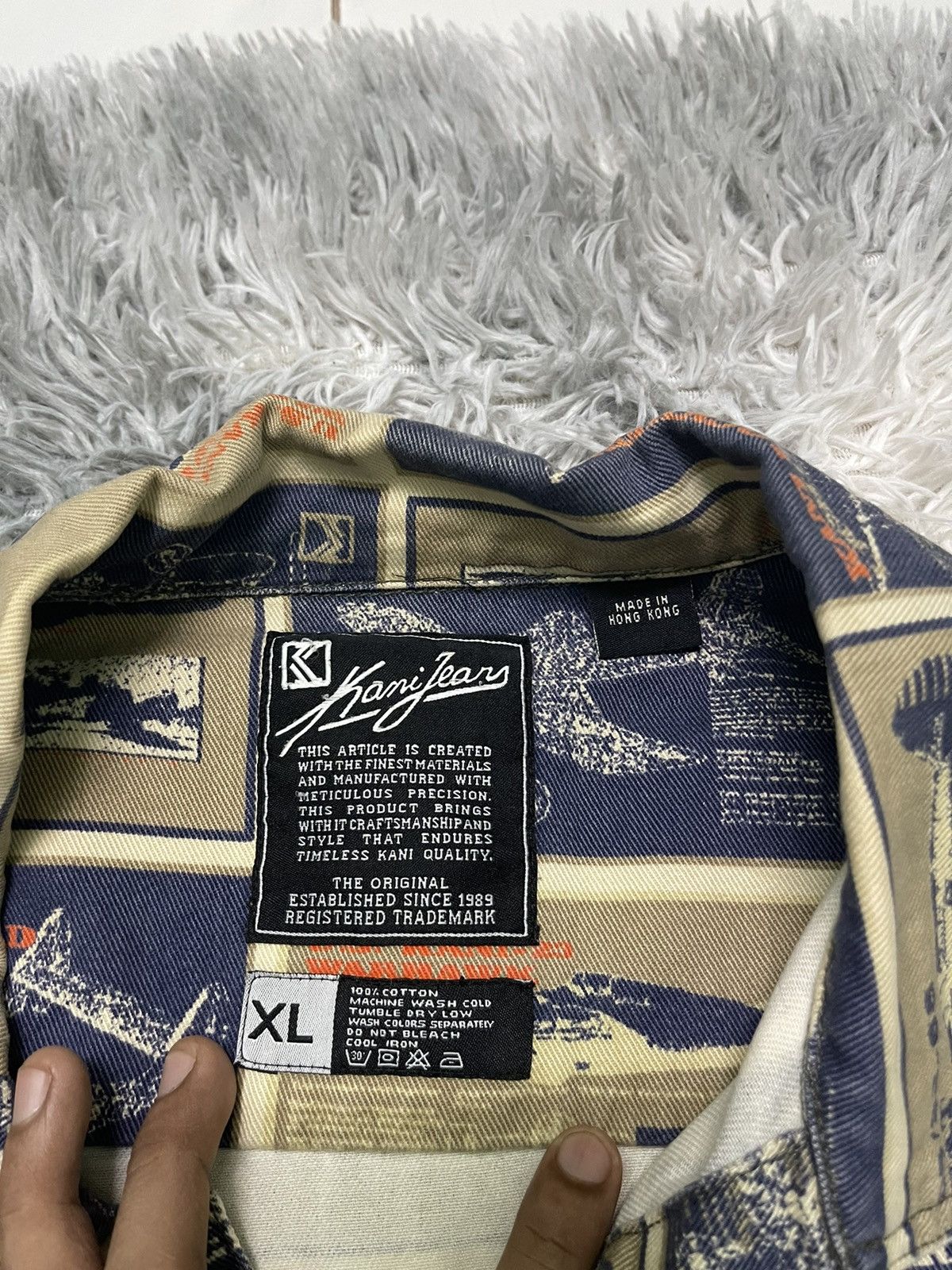 Karl Kani 90s KARL KANI DENIM JACKET FULLPRINT RARE DESIGN DISTRESSED Size US XL / EU 56 / 4 - 12 Thumbnail