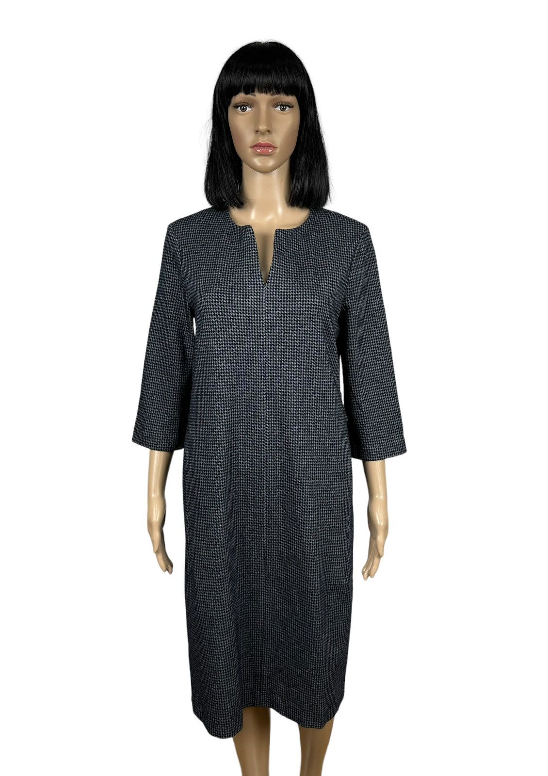 Peserico Peserico Knee-Length Dress Wool-Cotton Glen-Check IT42 Size M / US 6-8 / IT 42-44 - 1 Thumbnail