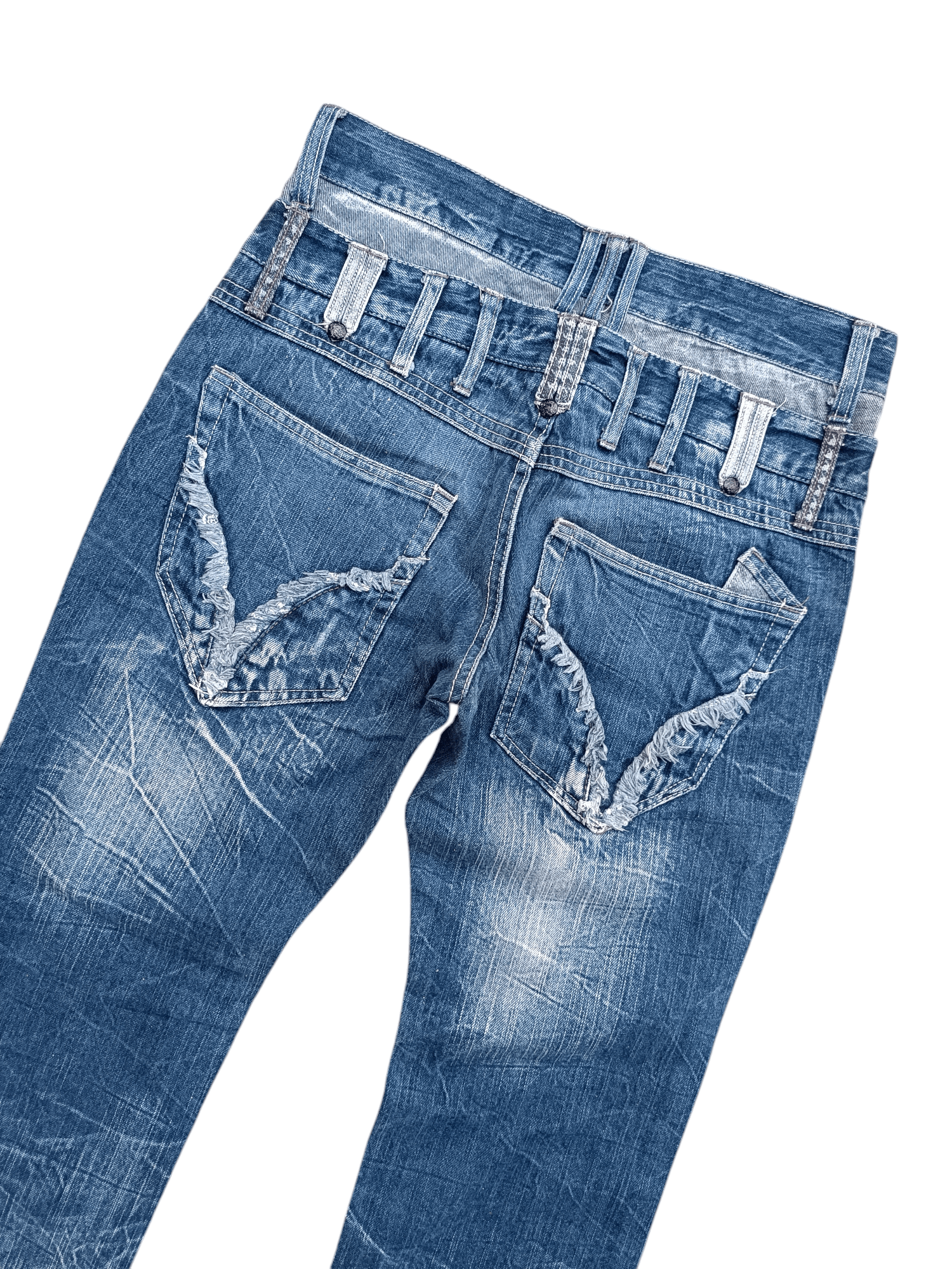 Japanese Brand FLARED 🔥 BLOW BY BLUE FLASH FADED JEANS Size US 31 - 16 Thumbnail
