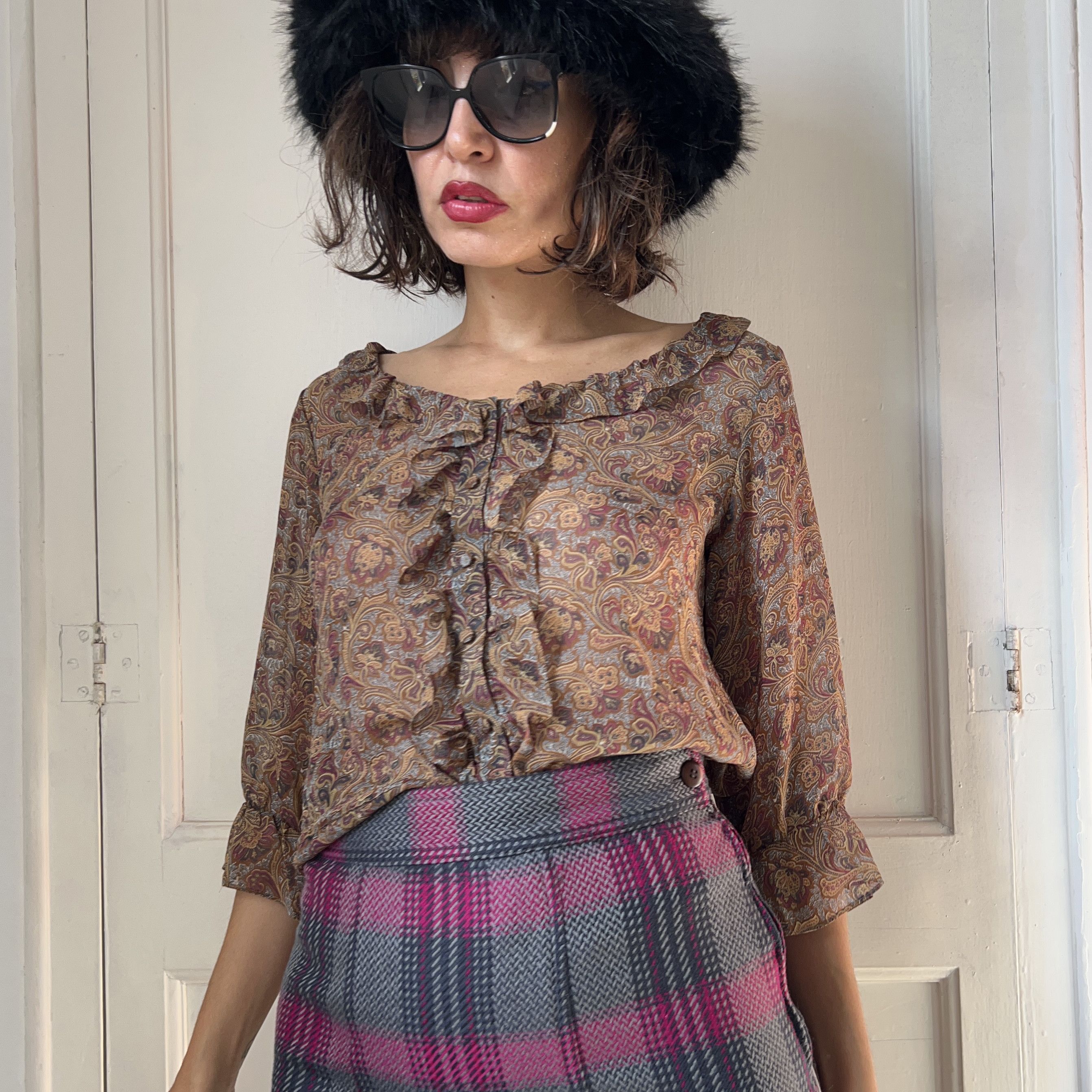 Vintage Vintage 70s Paisley Blouse Size S / US 4 / IT 40 - 6 Thumbnail