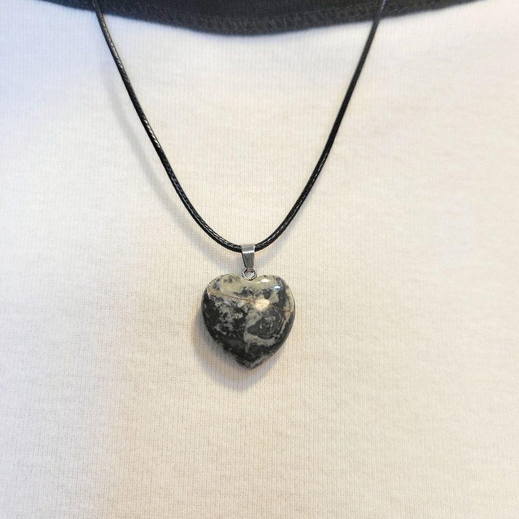 Handmade Natural Brown Jasper Crystal Heart-Shaped Pendant Necklace Size ONE SIZE - 2 Thumbnail