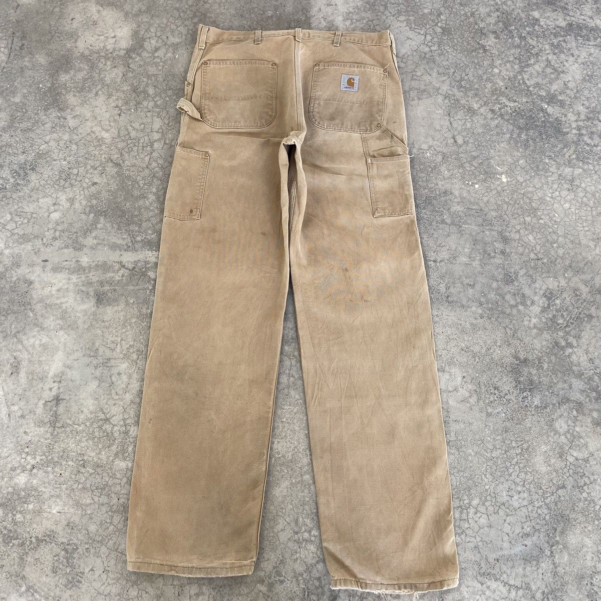 Carhartt VTG Carhartt Double Knee Faded Tan Dirty Carpenter Pants Size US 36 / EU 52 - 14 Thumbnail