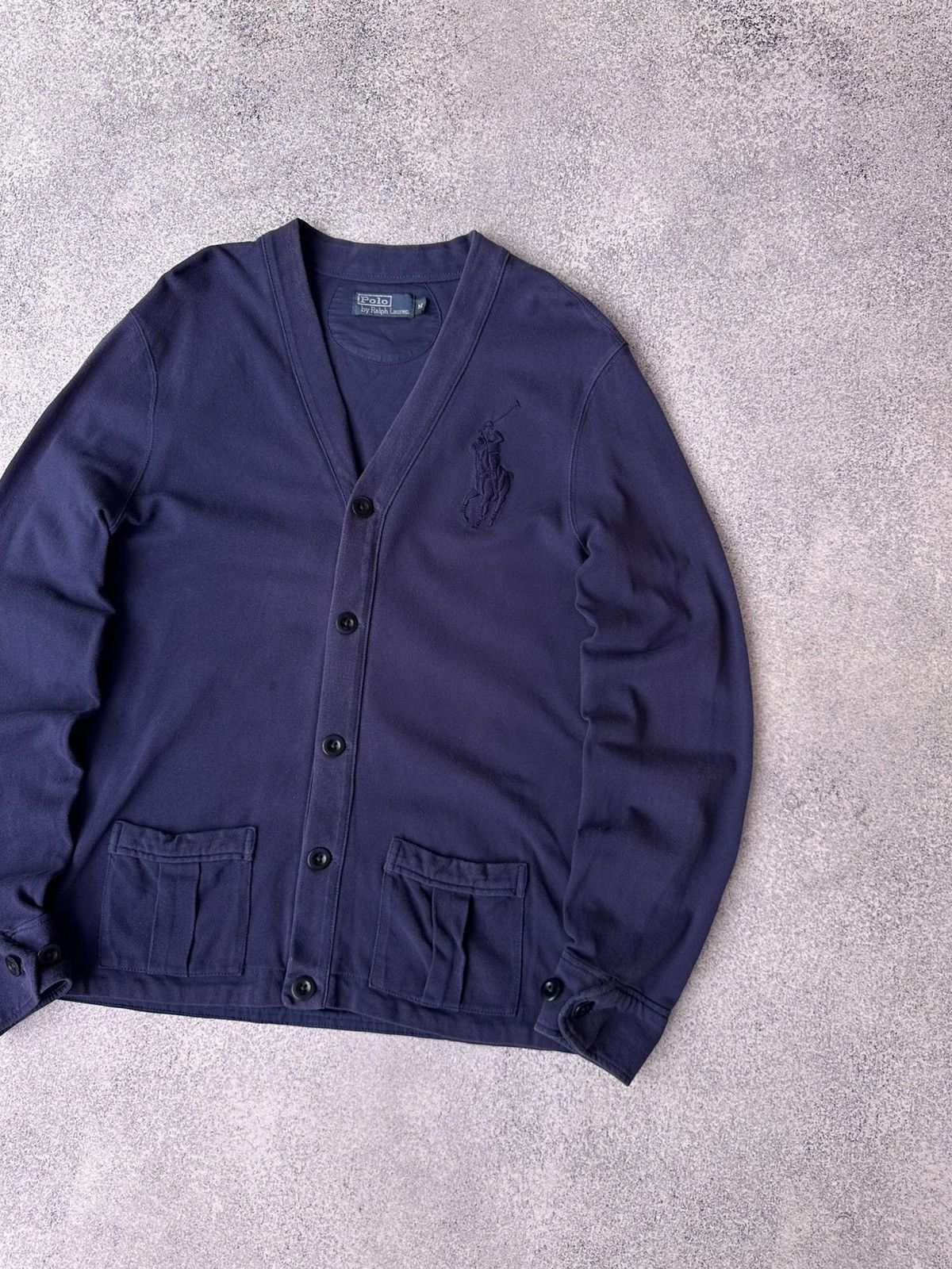 Polo Ralph Lauren Vintage Polo Ralph Lauren Woman Washed Navy Cardigan Sweater Size M / US 6-8 / IT 42-44 - 2 Thumbnail