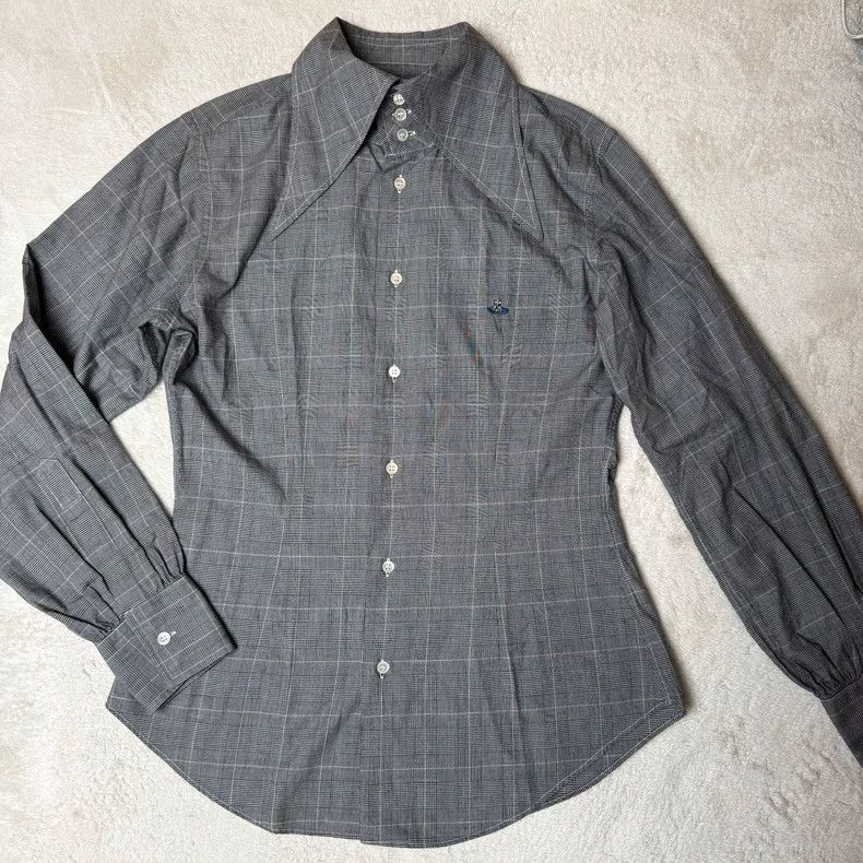 Vivienne Westwood Vivienne Westwood Gray plaid shirt with three buttons and Size L / US 10 / IT 46 - 6 Thumbnail