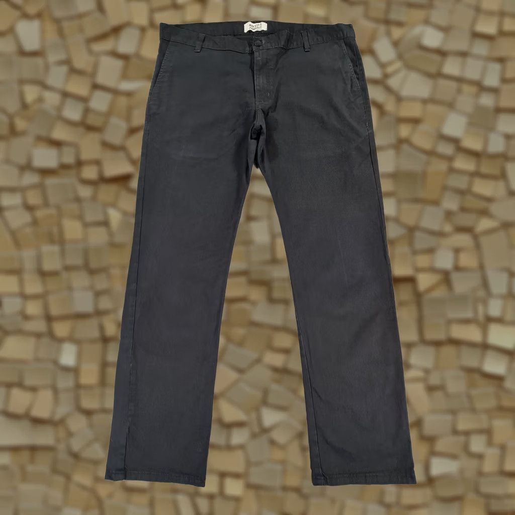 Vintage Naked & Famous Mens Chino Trousers Black W40 L31 Slim Stretch Japanese Fabric Denim Flat Front Zip Pocket Size US 40 / EU 56 - 1 Thumbnail