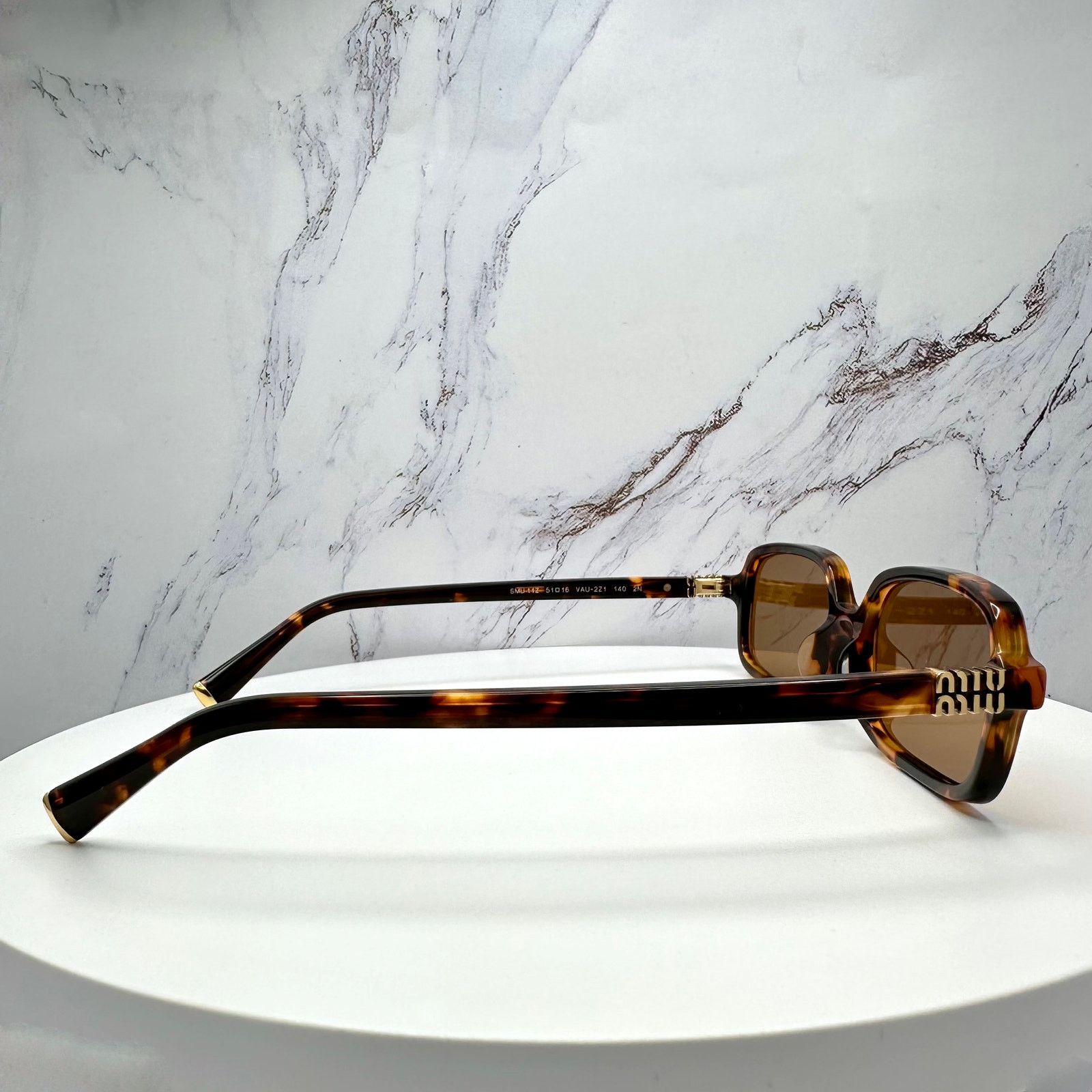 Miu Miu New MIU MIU Sunglasses Brown Tortoise Slim Acetate Authentic Size ONE SIZE - 5 Thumbnail