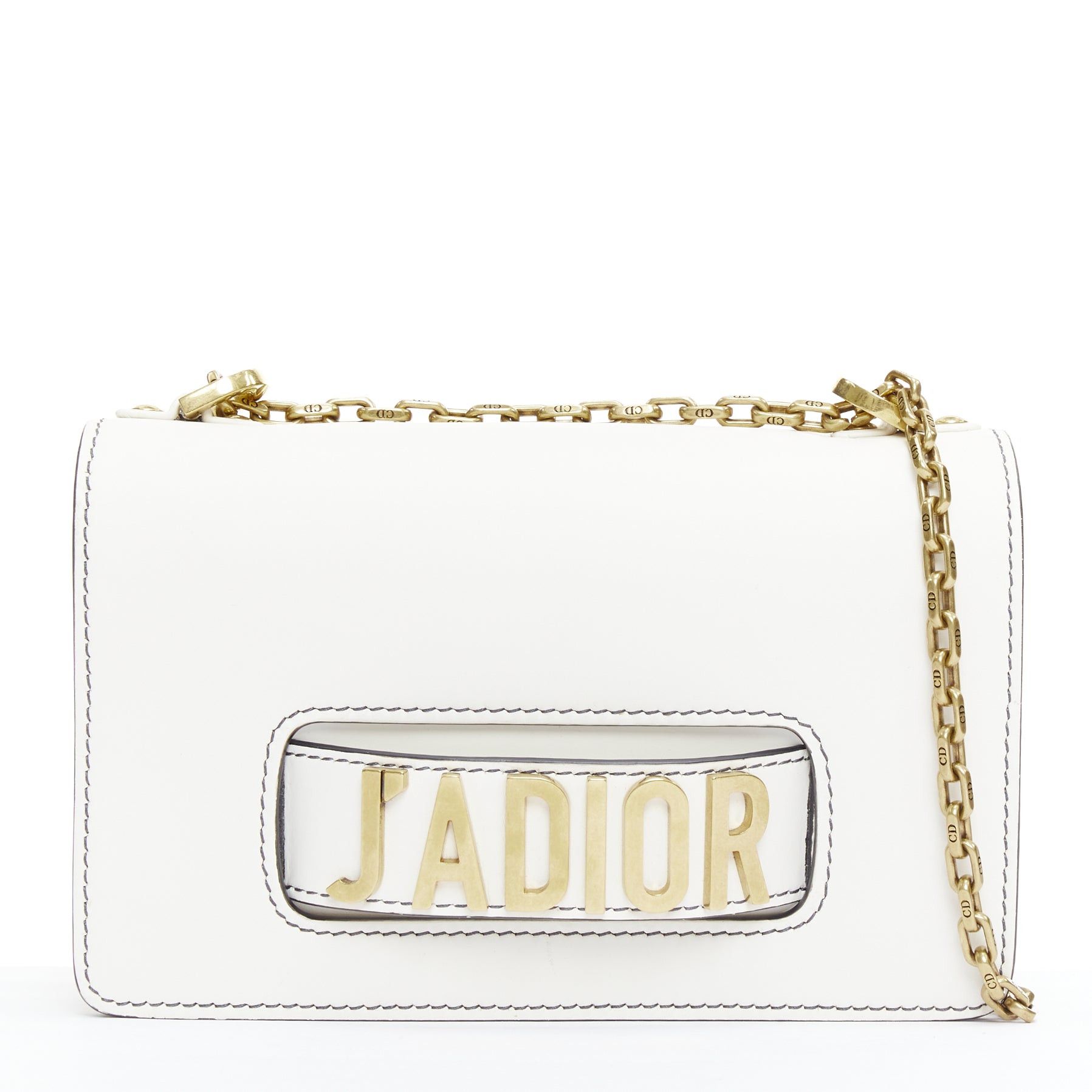 Dior DIOR J'Adior Medium white leather gold letter chain flap crossbody bag Size ONE SIZE - 1 Thumbnail