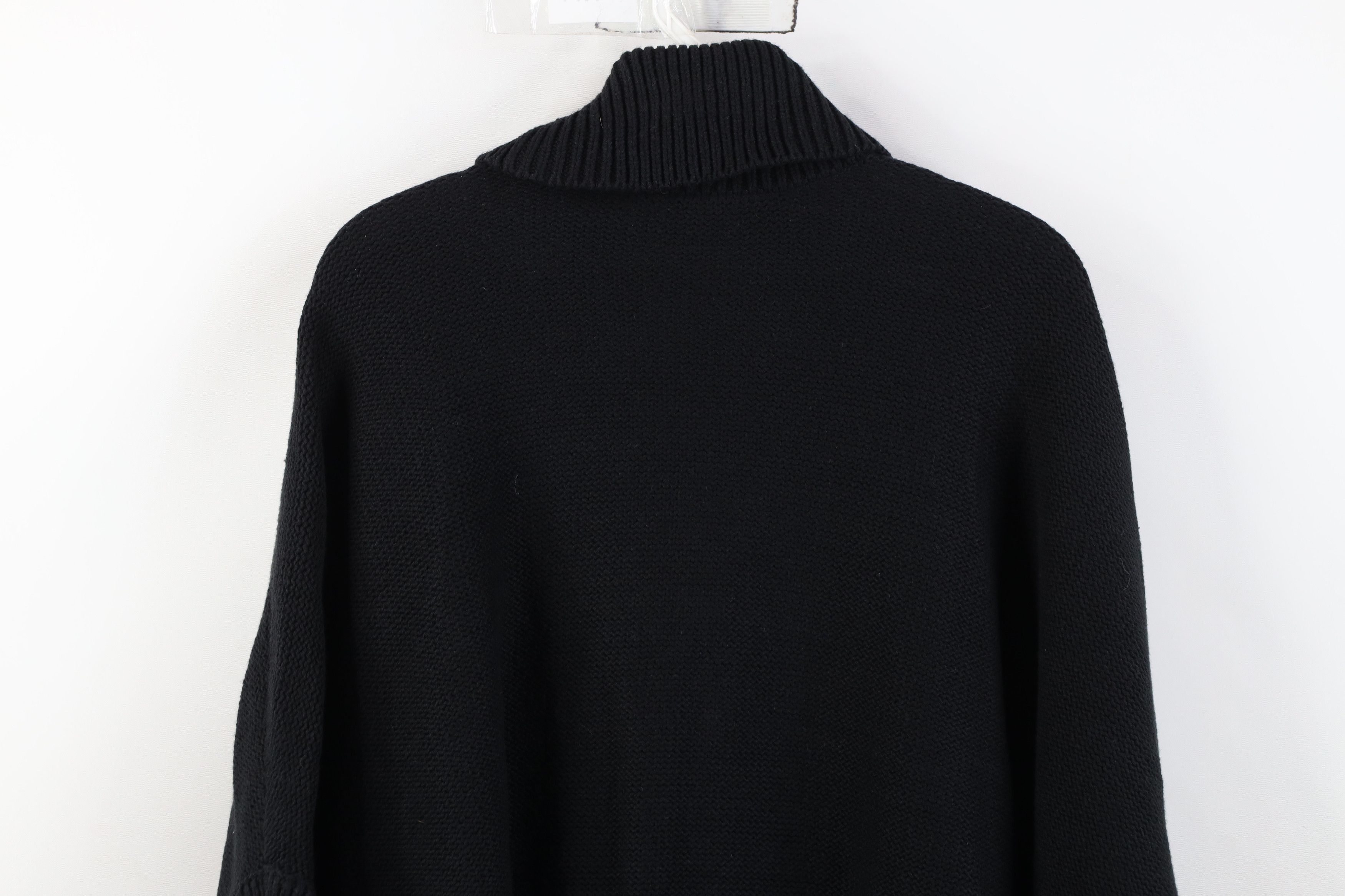 Ralph Lauren Vintage 90s Ralph Lauren Poncho Sweater Shawl Cape Black Size XL / US 12-14 / IT 48-50 - 12 Thumbnail