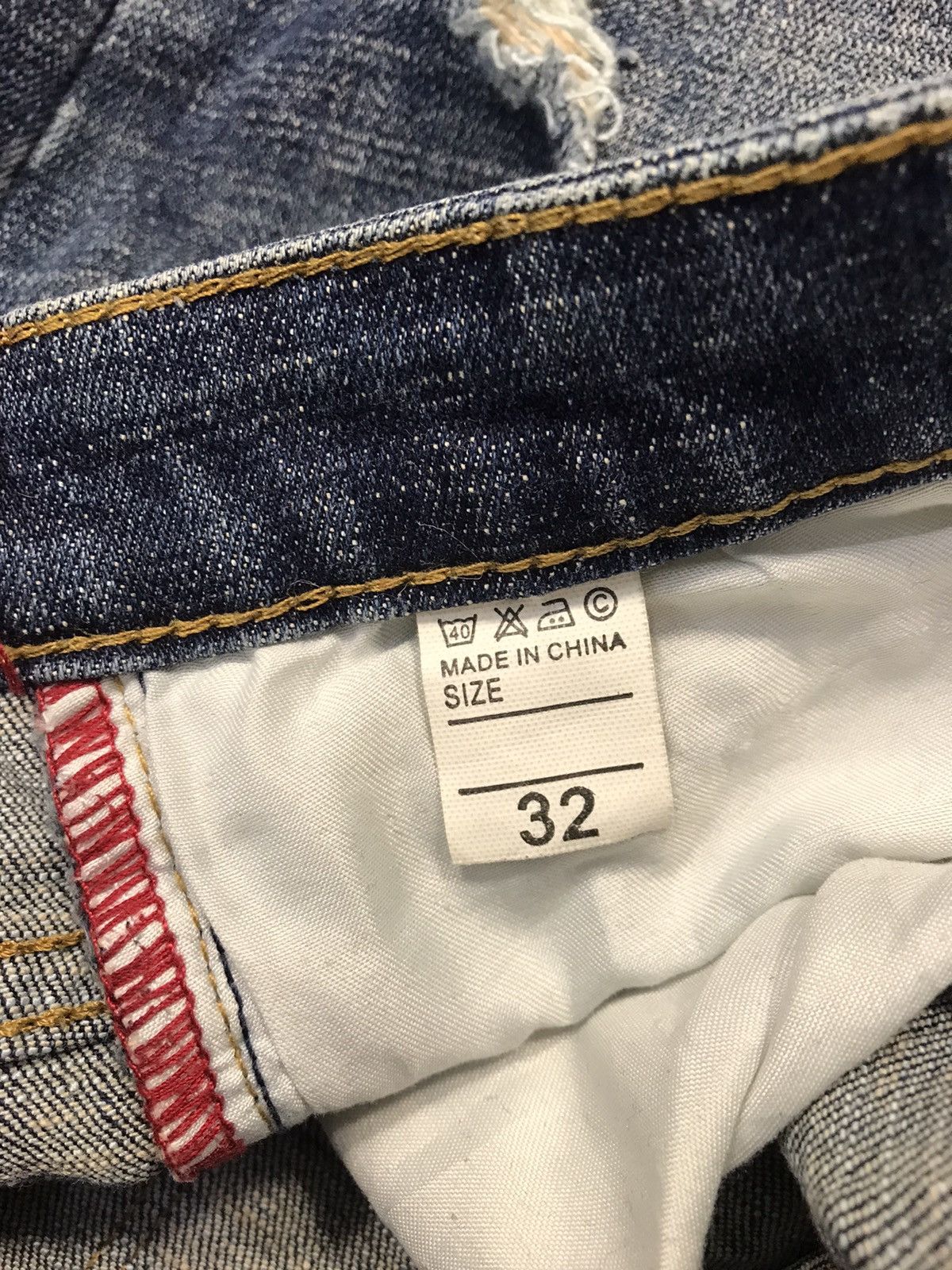 Vintage Oeo H5 Indigo Jeans Straight Cut Faded Distressed Design Size US 30 / EU 46 - 7 Thumbnail