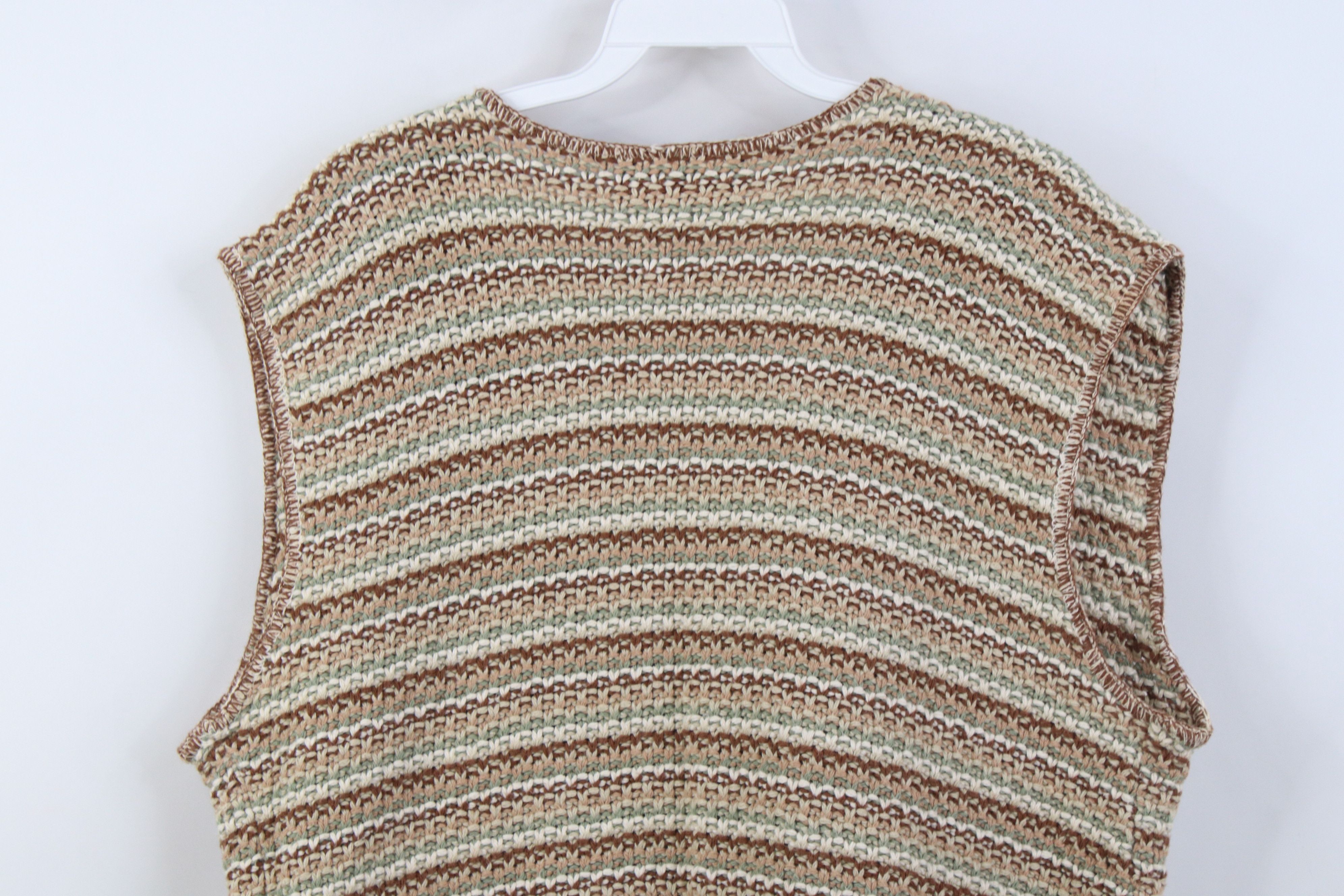 Vintage Vintage 90s Streetwear Tone Striped Knit Sweater Vest USA Size XL / US 12-14 / IT 48-50 - 9 Thumbnail