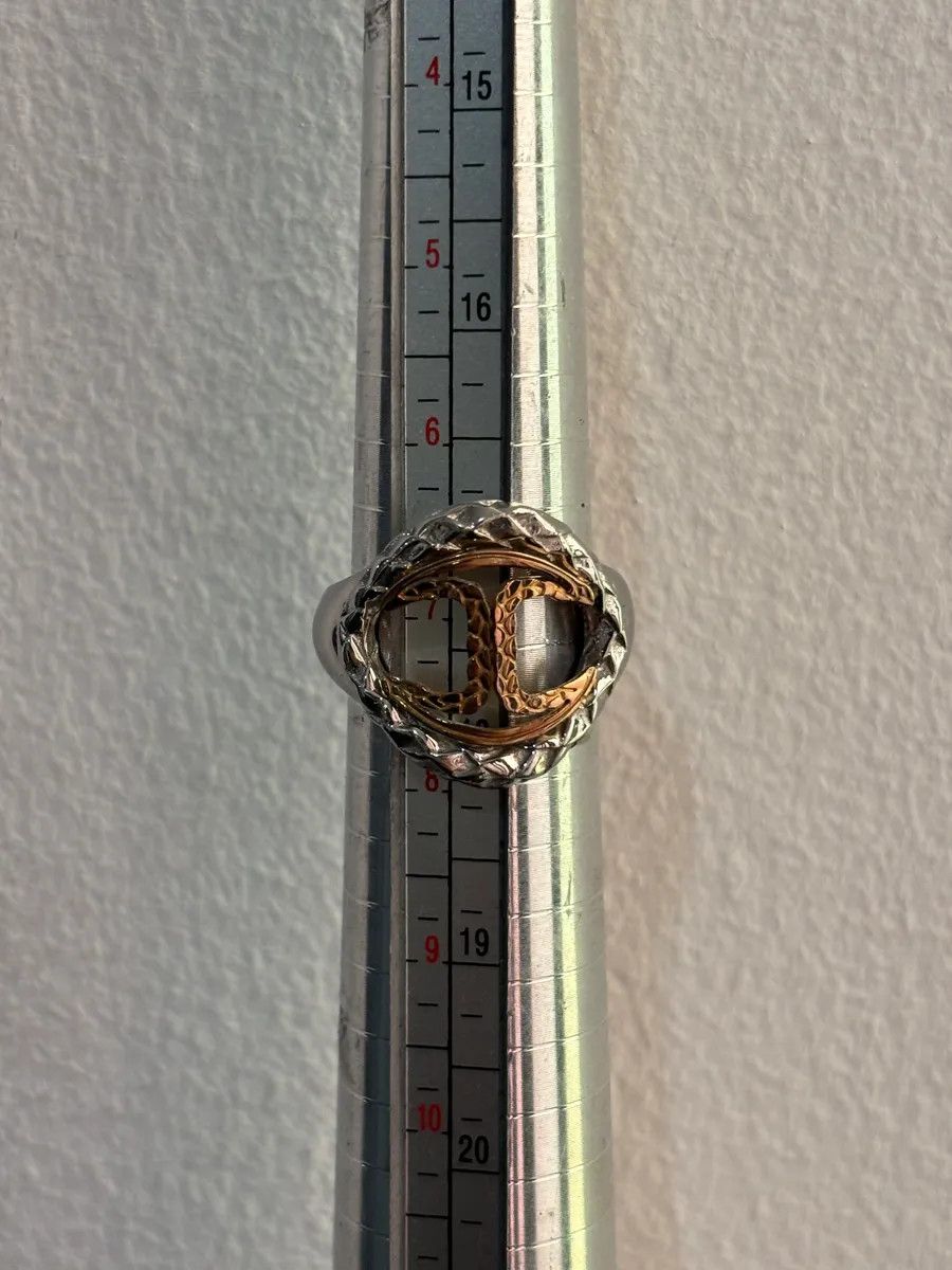 Just Cavalli 2000s Cavalli Two-Tone Silver Gold Textured Statement Ring Size ONE SIZE - 7 Thumbnail