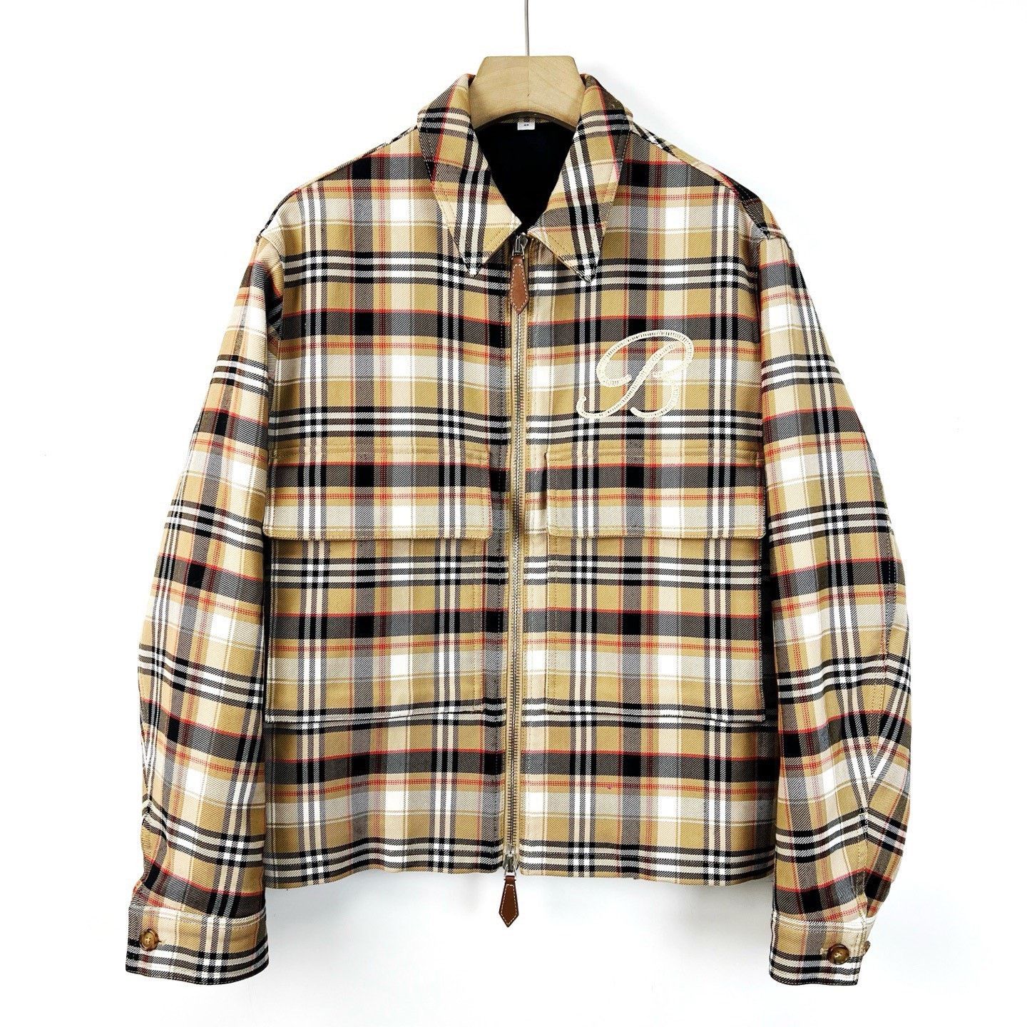 Burberry Burberry Classic Check Embroidered Wool Coat Size US M / EU 48-50 / 2 - 1 Thumbnail