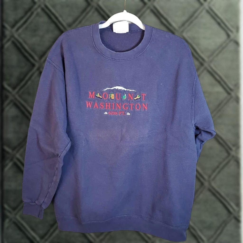 VINTAGE Lee Mount Washington Premium Cotton Crewneck 90s Sweatshirt Large L Blue Mens