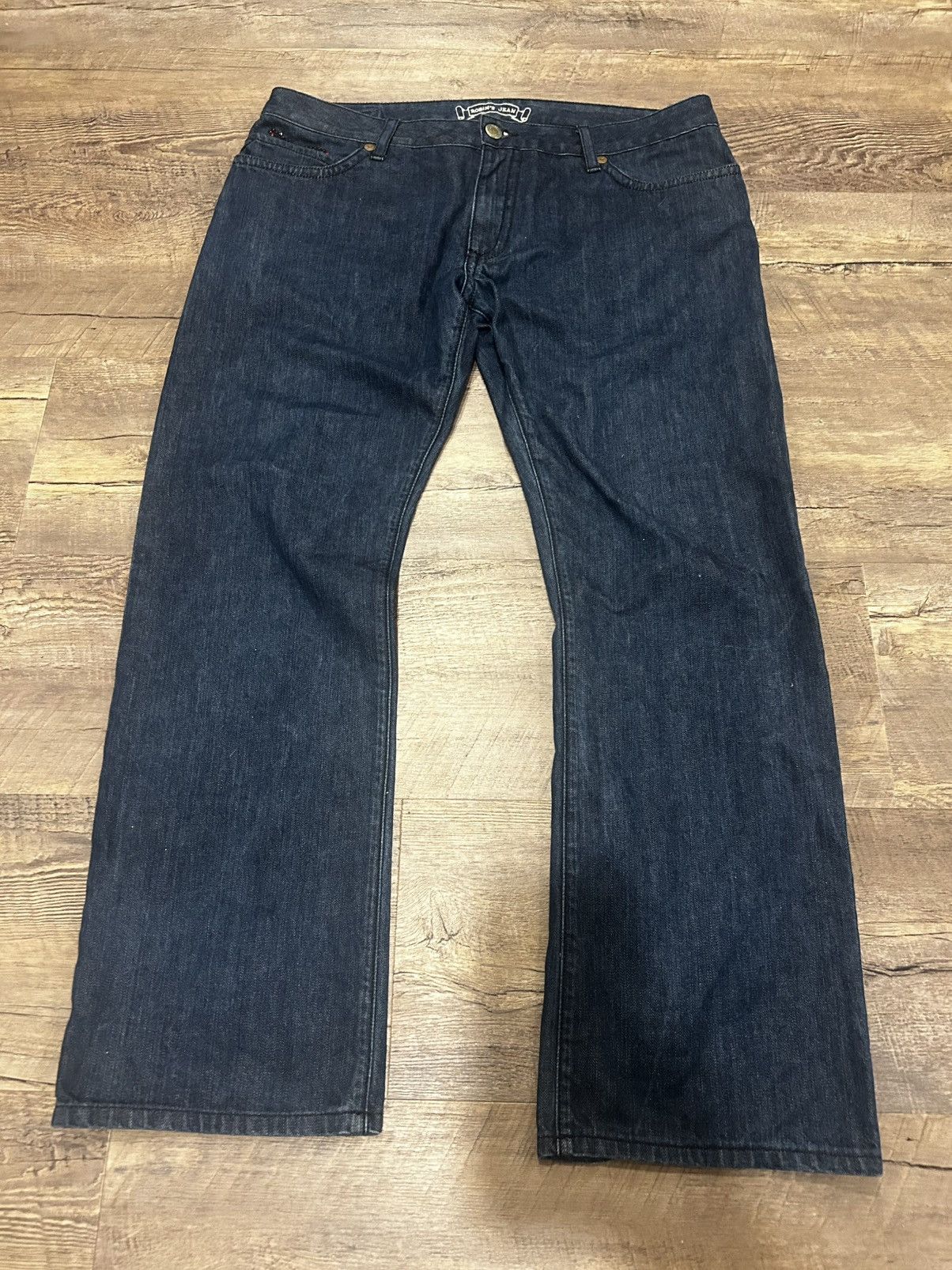 Robins Jeans 💥 Straight Blue Jeans with Custom Red Crystals 💥 Size US 38 / EU 54 - 5 Thumbnail