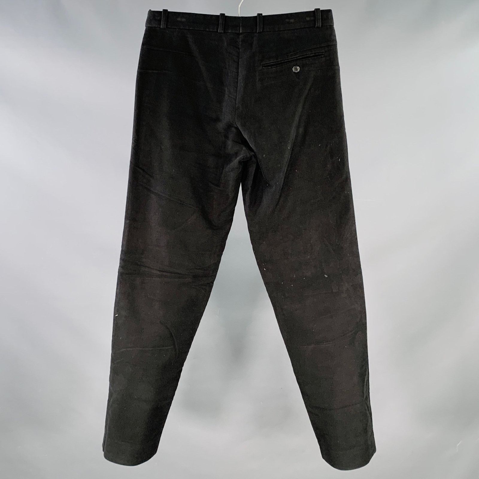Dirk Schonberger Size 30 Black Cotton Zip Pockets Tapered Casual Pants Size US 30 / EU 46 - 2 Thumbnail