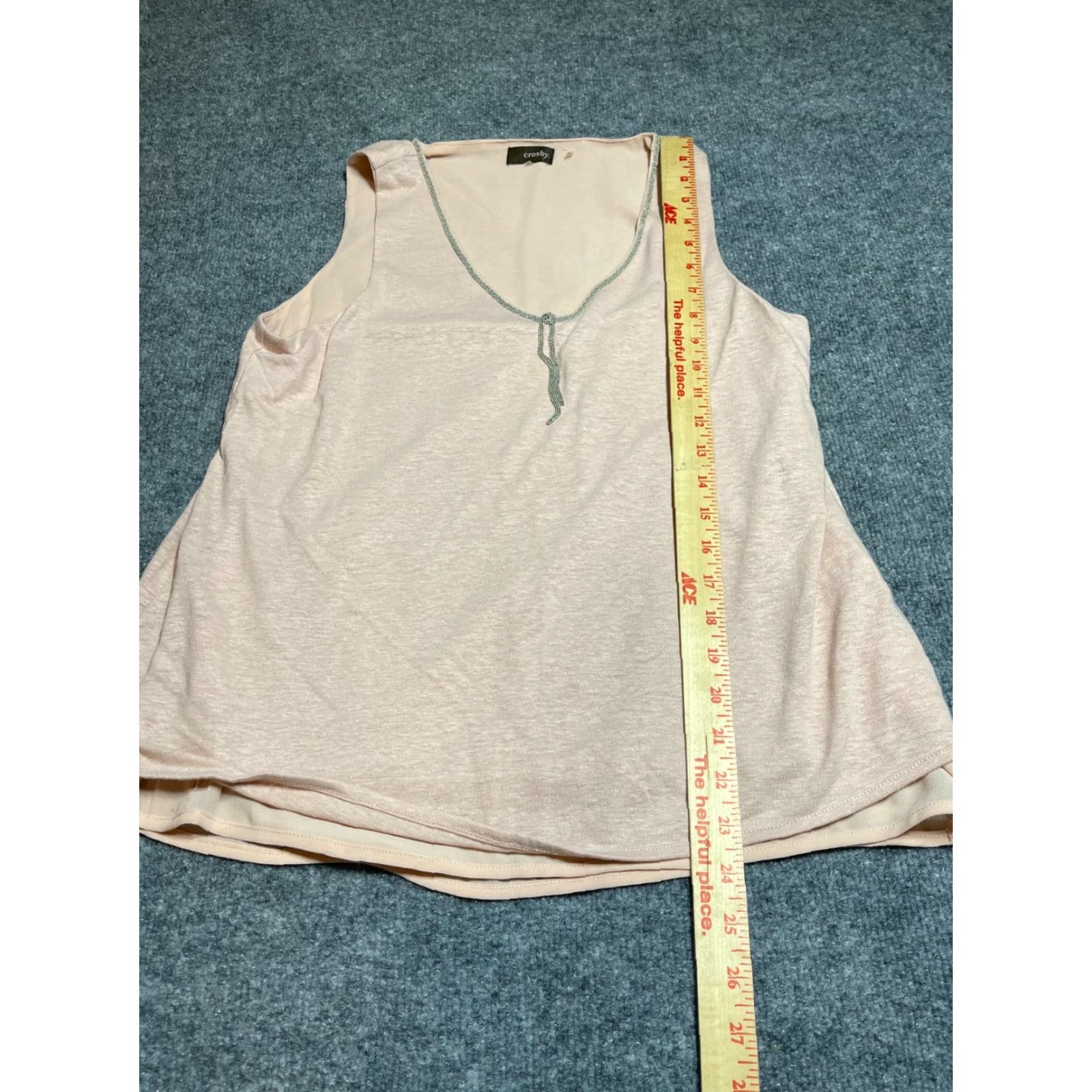 Vintage Crosby Womens Top Medium M Sleeveless Shirt Blouse Pink Cotton Solid Regular Button Blouse Women M Size M / US 6-8 / IT 42-44 - 2 Thumbnail