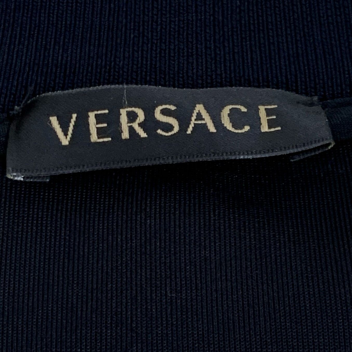 Versace Versace Black Logo Cutout Embroidered Cotton Crewneck Sweats Size US M / EU 48-50 / 2 - 2 Thumbnail