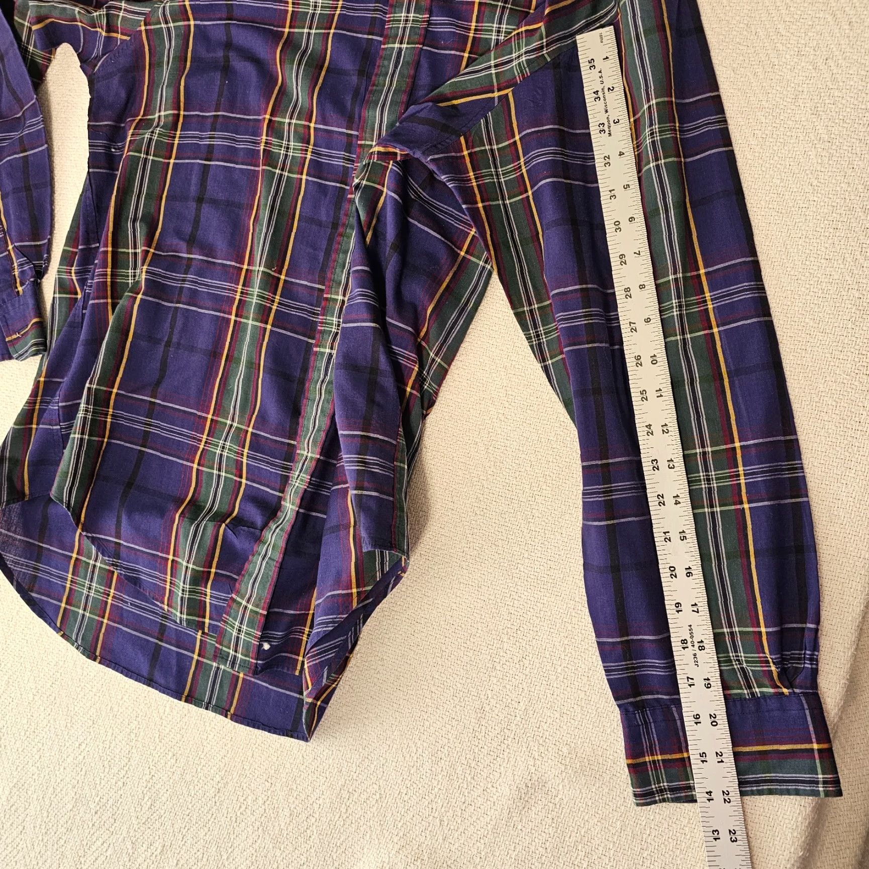 Vintage Towncraft Button-Down Shirt Mens Large Purple Plaid Long Sleeve Shirt Size US L / EU 52-54 / 3 - 6 Thumbnail