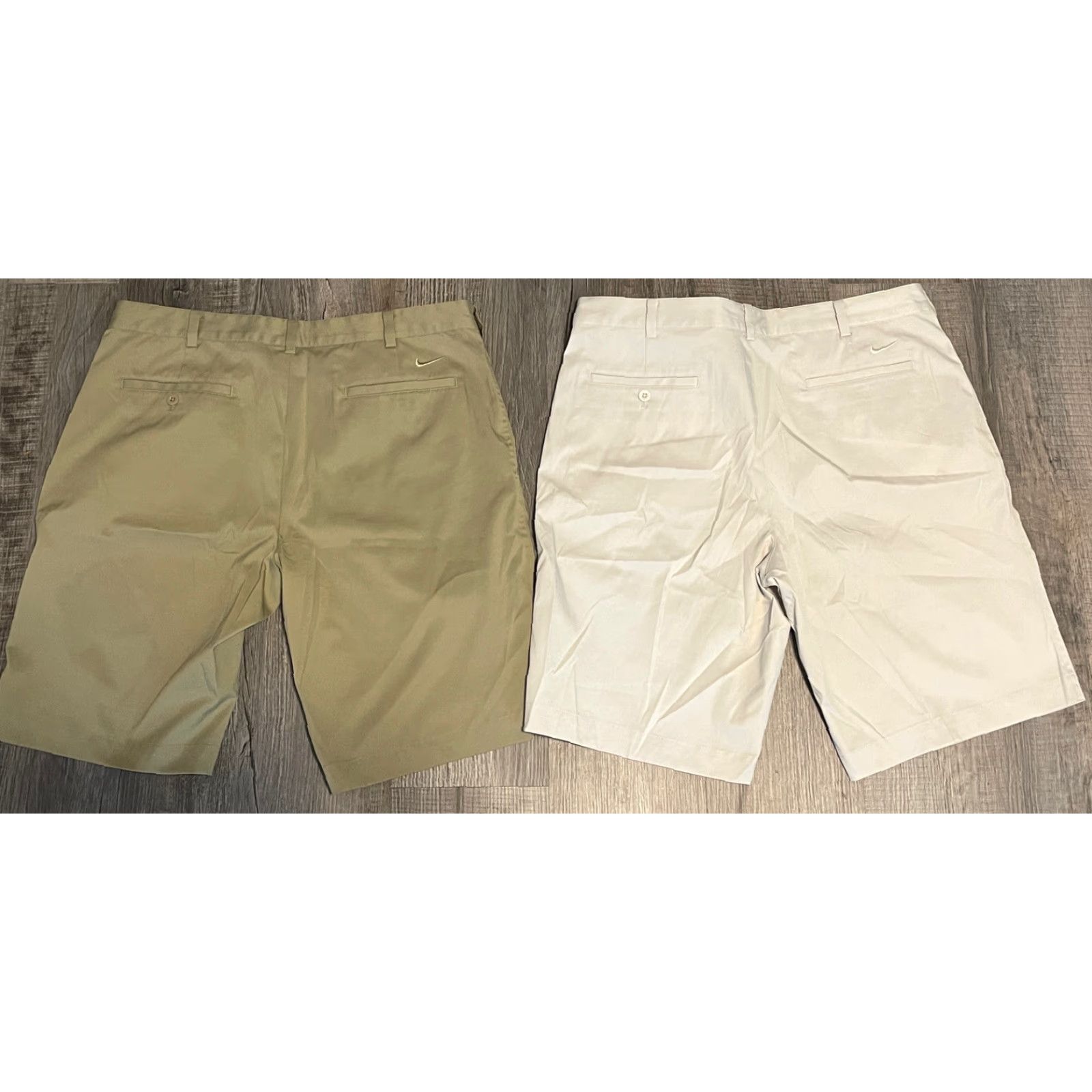 Nike Nike Dri-Fit Golf Shorts Mens Size 36 Khaki Light Brown Golf Shorts Embroidered Pockets Belted Elastic Waist Regular 36 Nike Mens Size US 36 / EU 52 - 4 Thumbnail