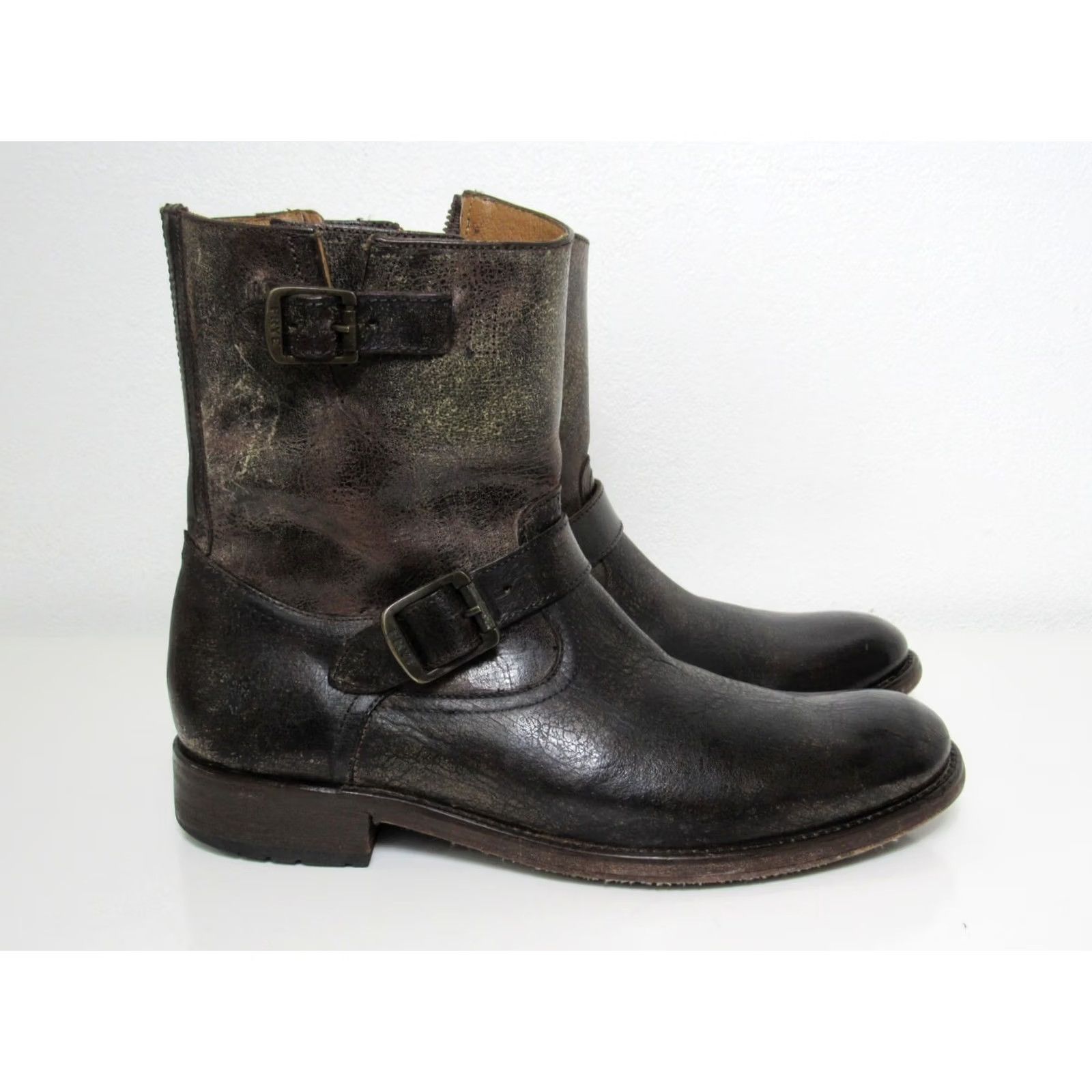 Frye FRYE Men's Brown Leather Motorcycle Boots 10.5 D Biker Size US 10 / EU 43 - 4 Thumbnail