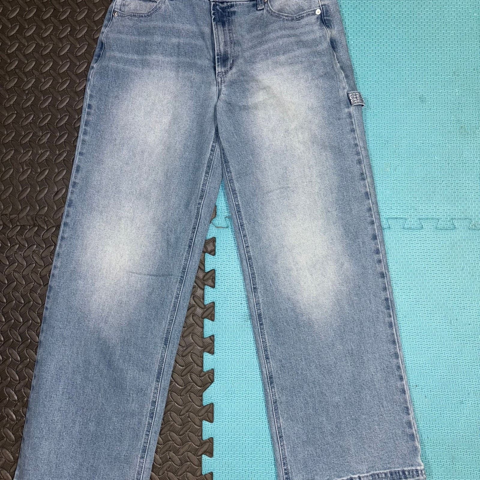 Juicy Couture Juicy Couture Abbot Rhinestone Blue Carpenter Jeans 11/30 Size 30" / US 8 / IT 44 - 1 Thumbnail