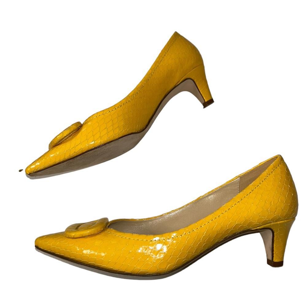 Designer kate spade l Rare Simon Yellow Snakeskin Heels 8.5 Size US 8.5 / IT 38.5 - 6 Thumbnail