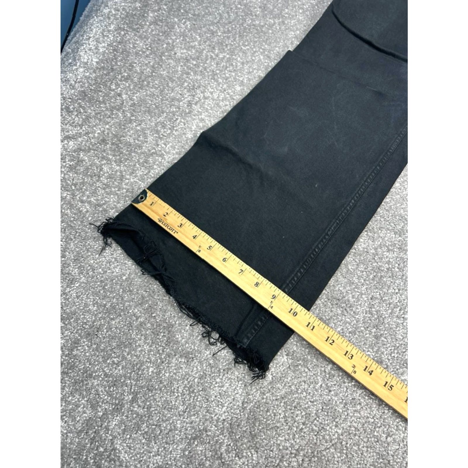 Zara Zara Jeans Womens 26 Black Denim High Rise Ripped Wide Leg Raw Hem Casual 26x28 Jeans Size 26" / US 2 / IT 38 - 5 Thumbnail