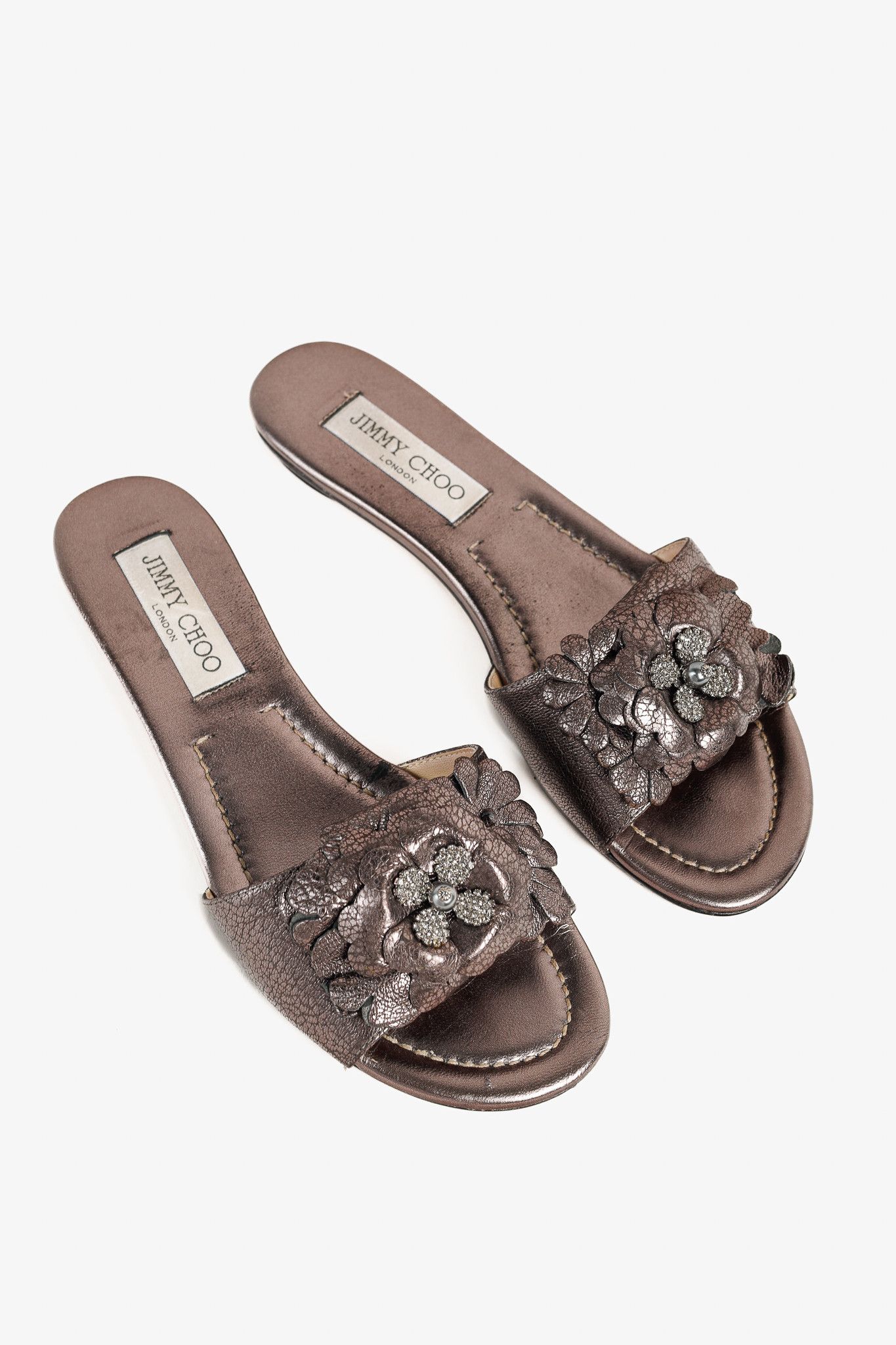 Jimmy Choo Jimmy Choo Neave Embelllished Floral Leather Sandal Size US 6.5 / IT 36.5 - 1 Thumbnail