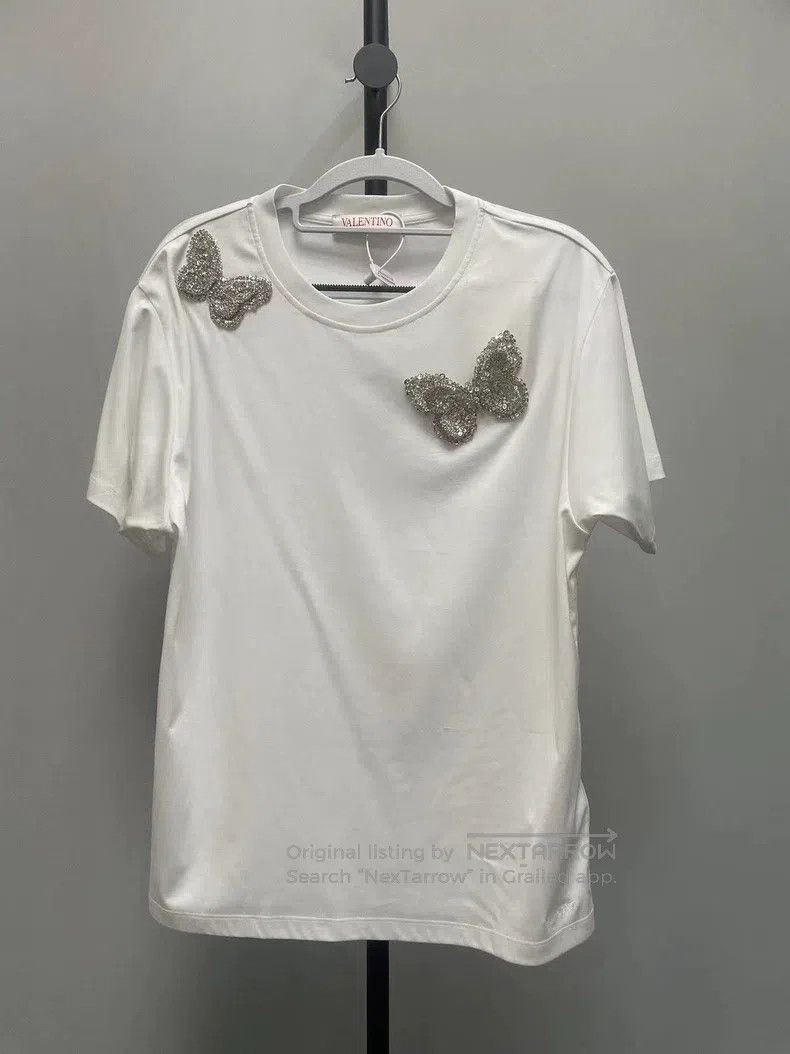 Valentino Valentino White butterfly T-shirt Size XL / US 12-14 / IT 48-50 - 1 Thumbnail