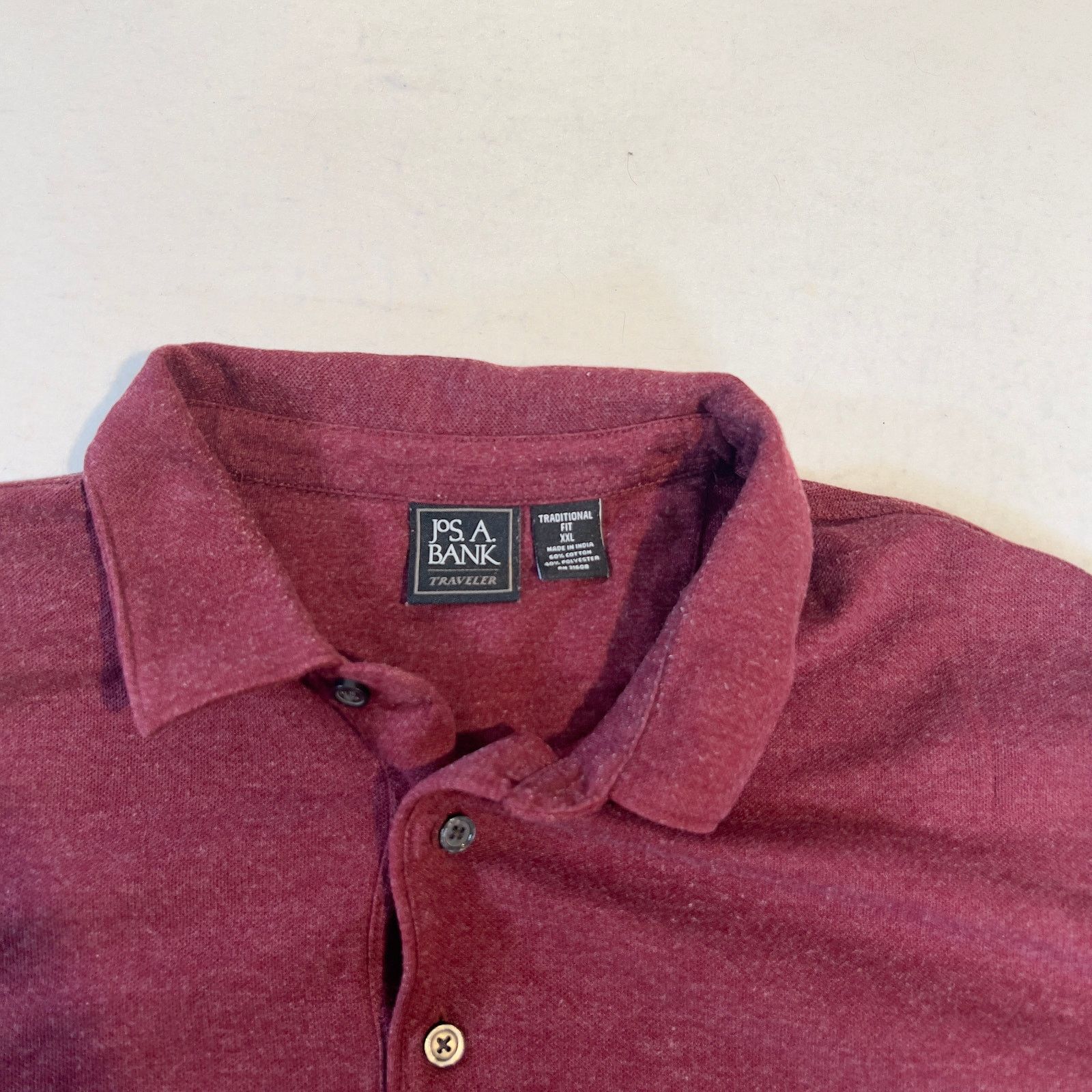 Jos. A. Bank Jos. A. Bank Traveler Polo Shirt Men's XXL Trad Fit Maroon Size US XXL / EU 58 / 5 - 3 Thumbnail