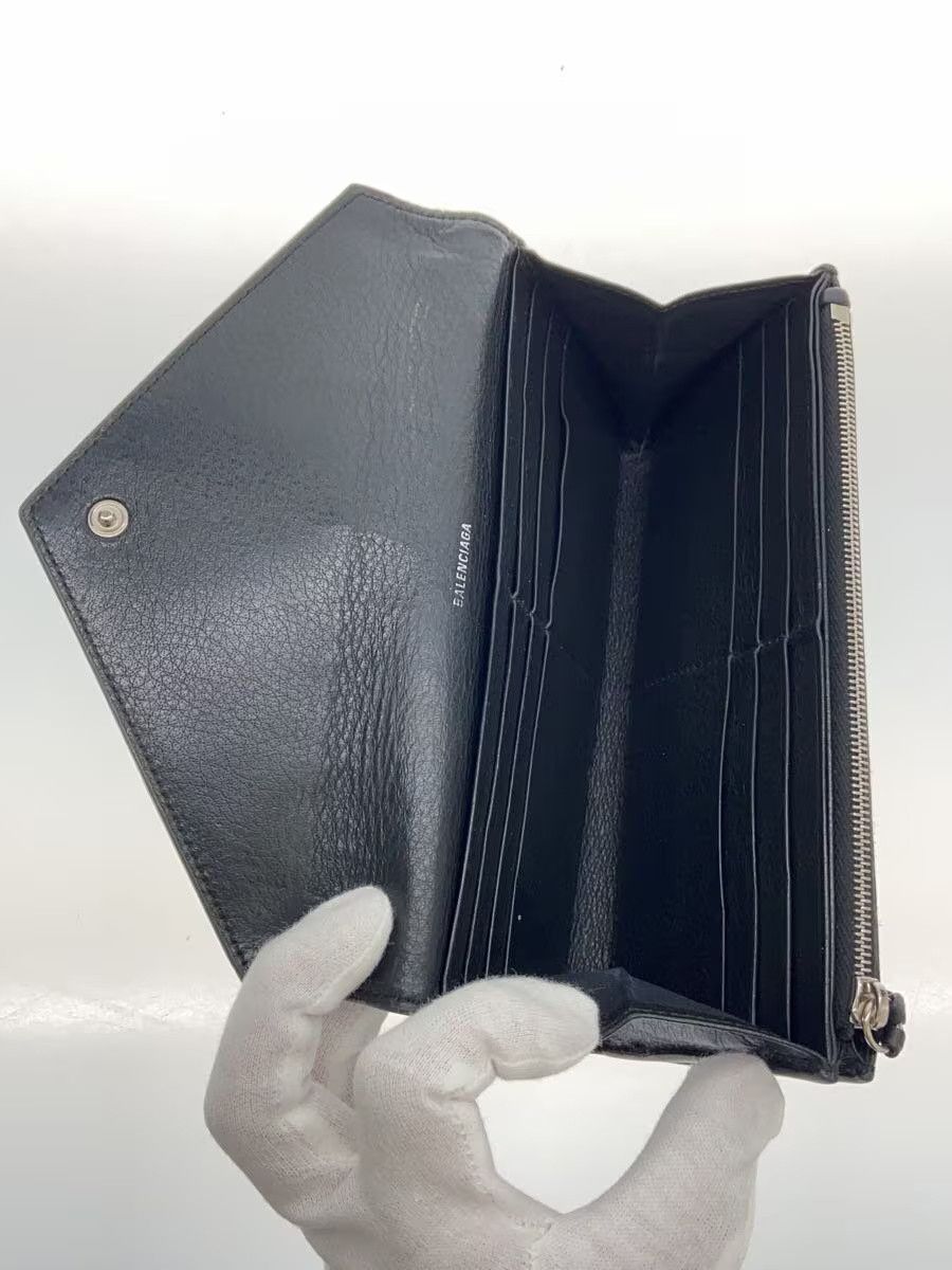 Balenciaga Balenciaga Leather Long Wallet Black Size ONE SIZE - 4 Thumbnail