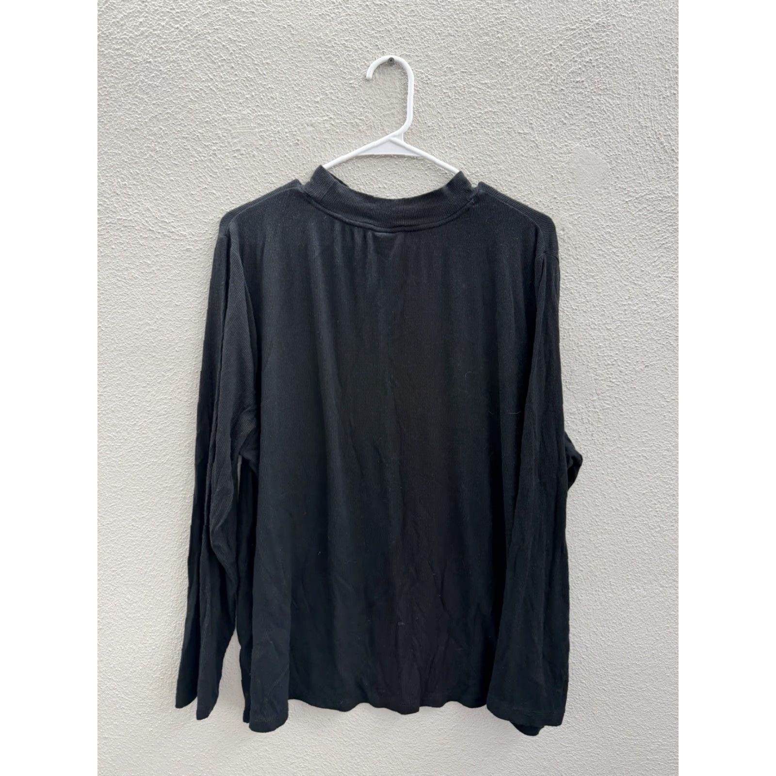 Vintage Ava and Viv Shirt Womens 3X Black Ribbed Long Sleeve Mock Neck Size XXL / US 16-18 / IT 52-54 - 6 Thumbnail