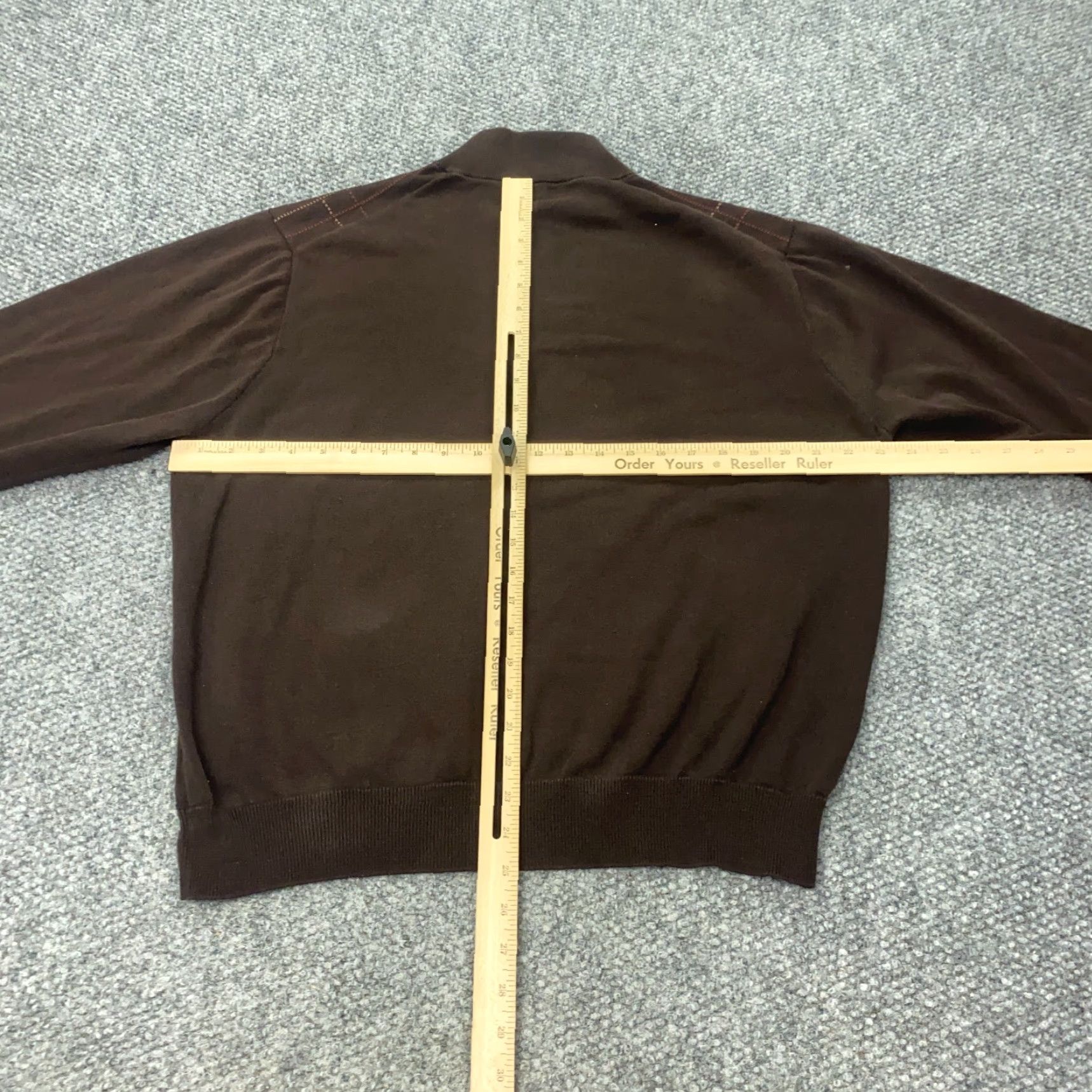 Talbots VINTAGE: No — Talbots Sweater Mens Large Brown 1/4 Zip Pullover Long Sleeve Pima Cotton Size US L / EU 52-54 / 3 - 5 Thumbnail