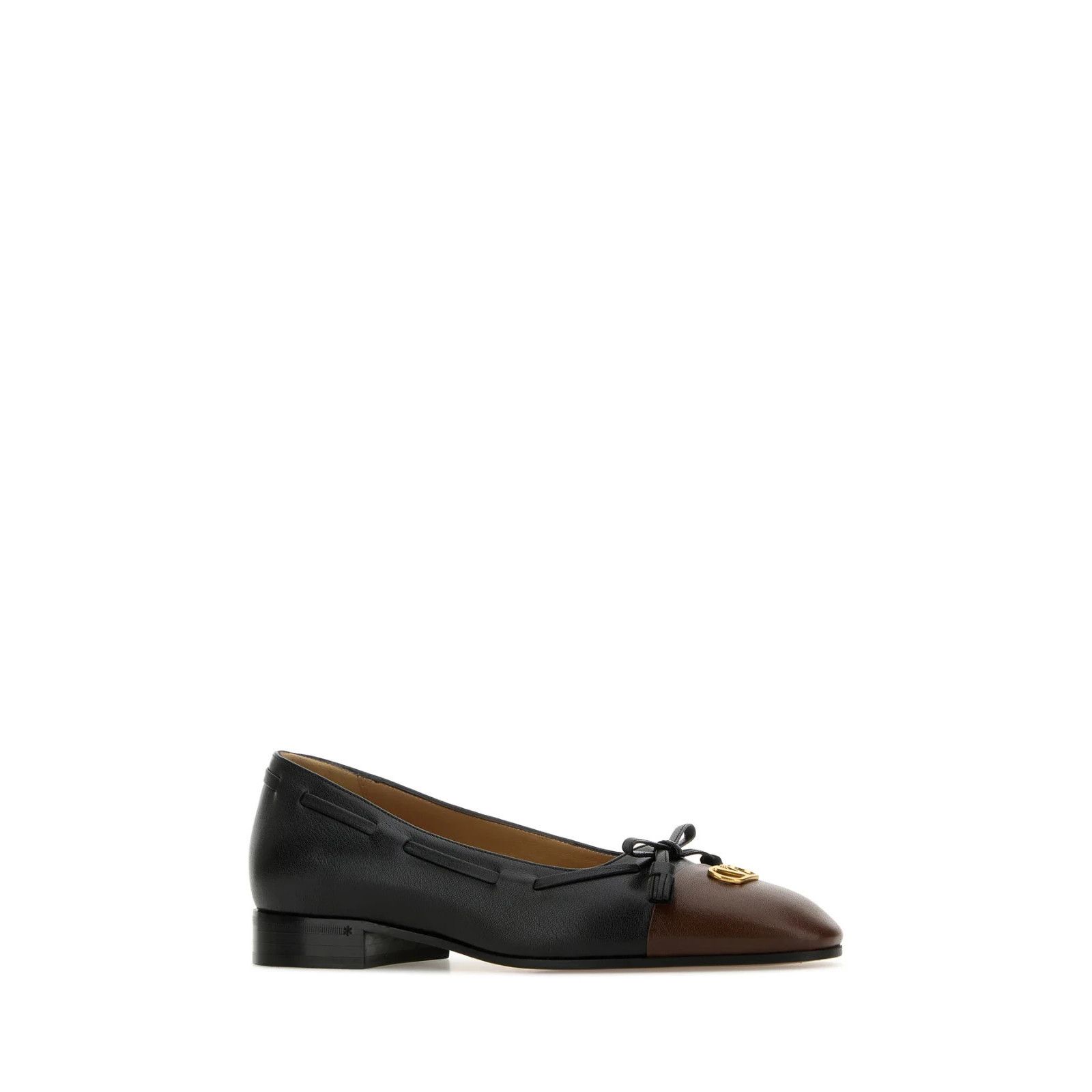VALENTINO GARAVANI Valet Du Roi Black Leather Ballerinas New