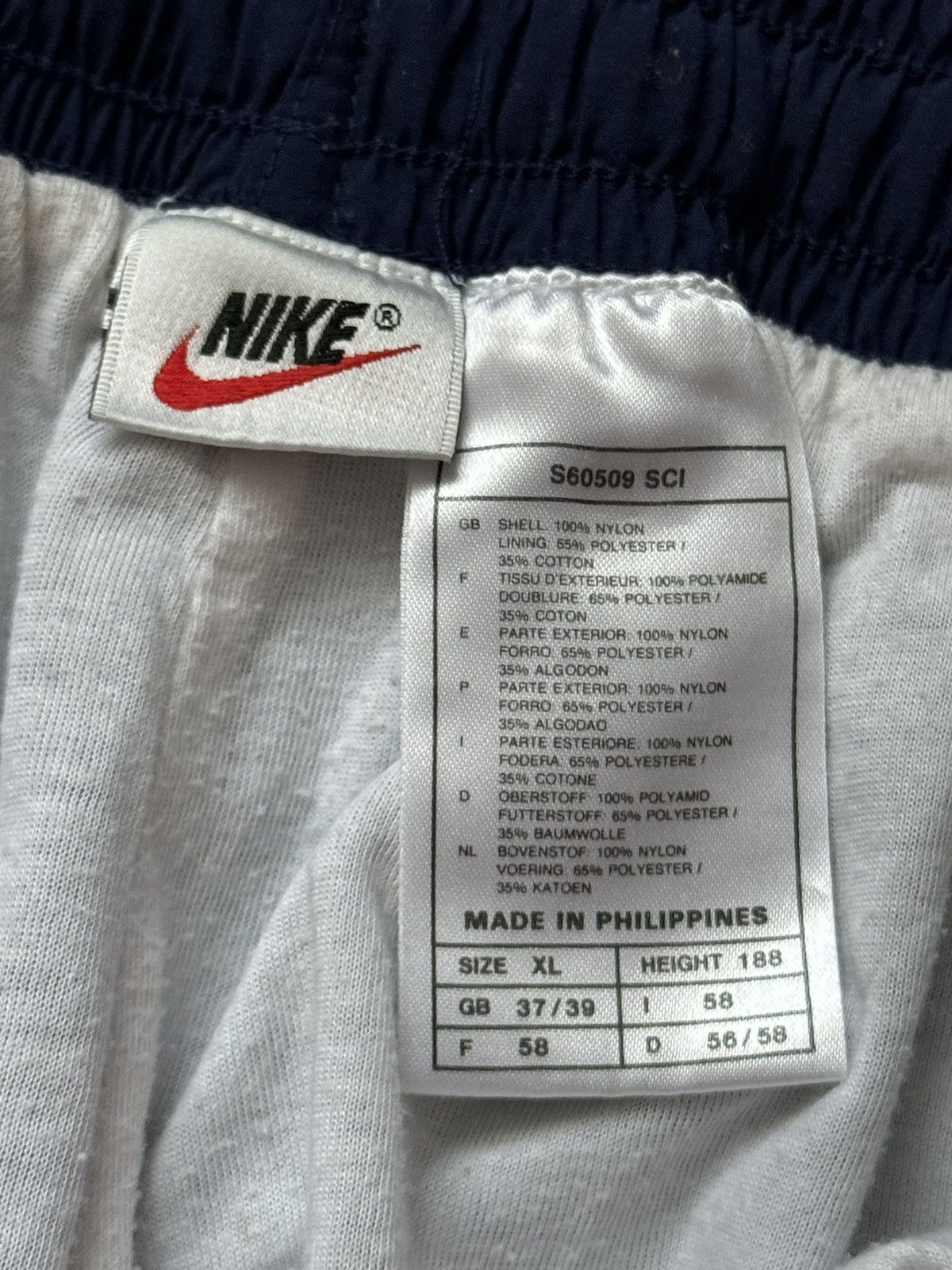 Nike × Vintage Nike XL swoosh nylon jogger sweat track pant trouser baggy Size US 39 - 10 Thumbnail