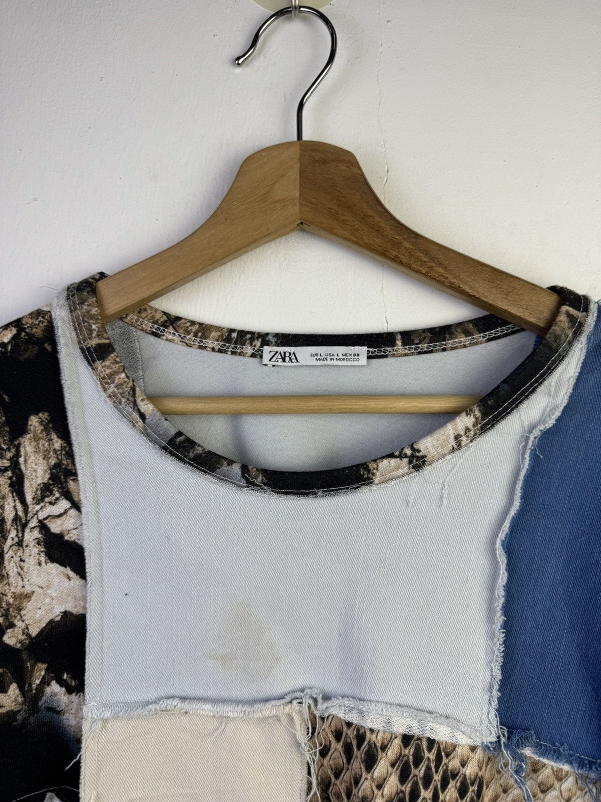 Zara Zara Colorblock Patchwork Denim Animal Print Oversized Size L / US 10 / IT 46 - 5 Thumbnail