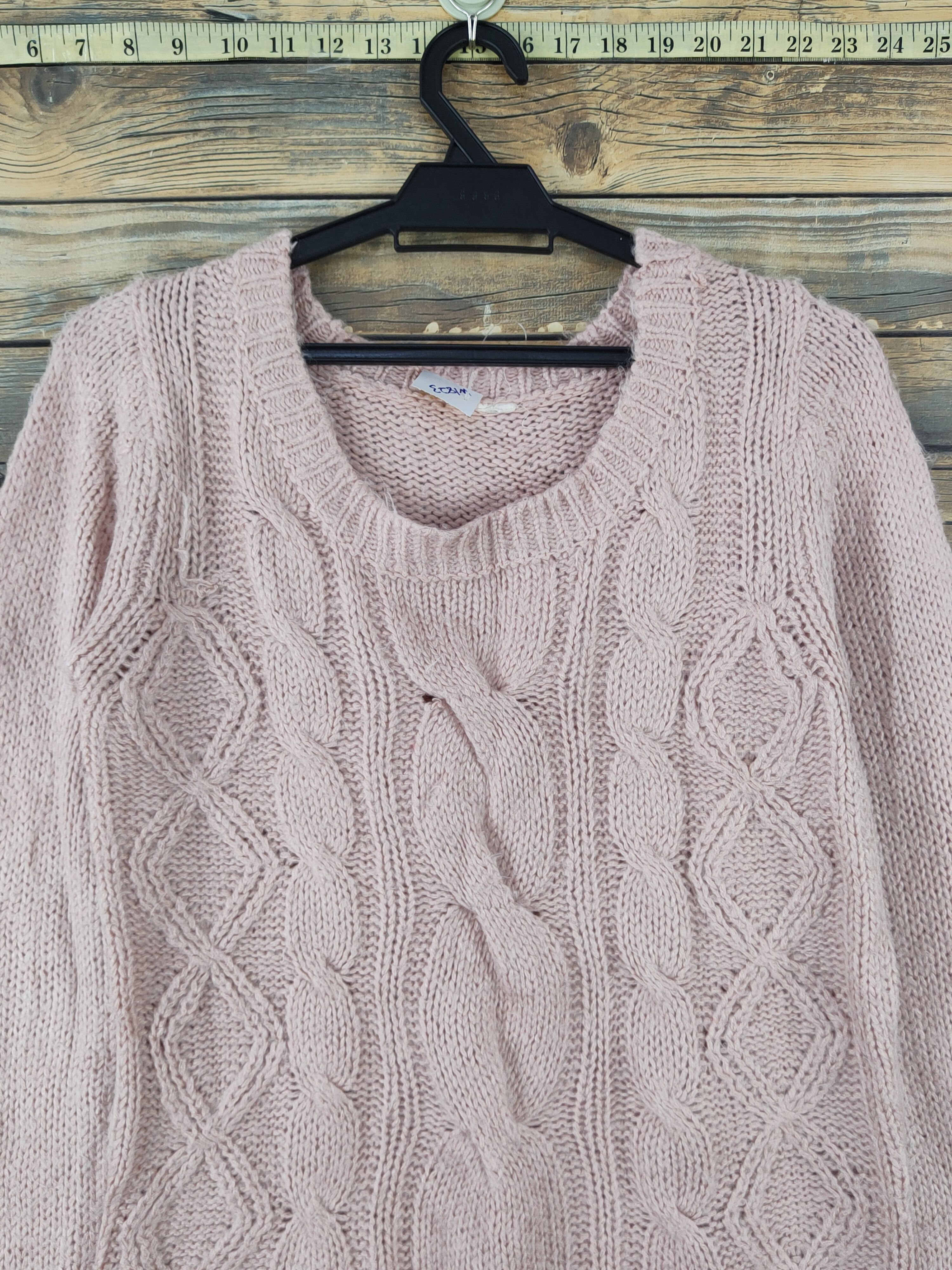 Aran Isles Knitwear Japanese Brand Peach cable Knitwear Sweatshirts #W1823 Size S / US 4 / IT 40 - 2 Thumbnail
