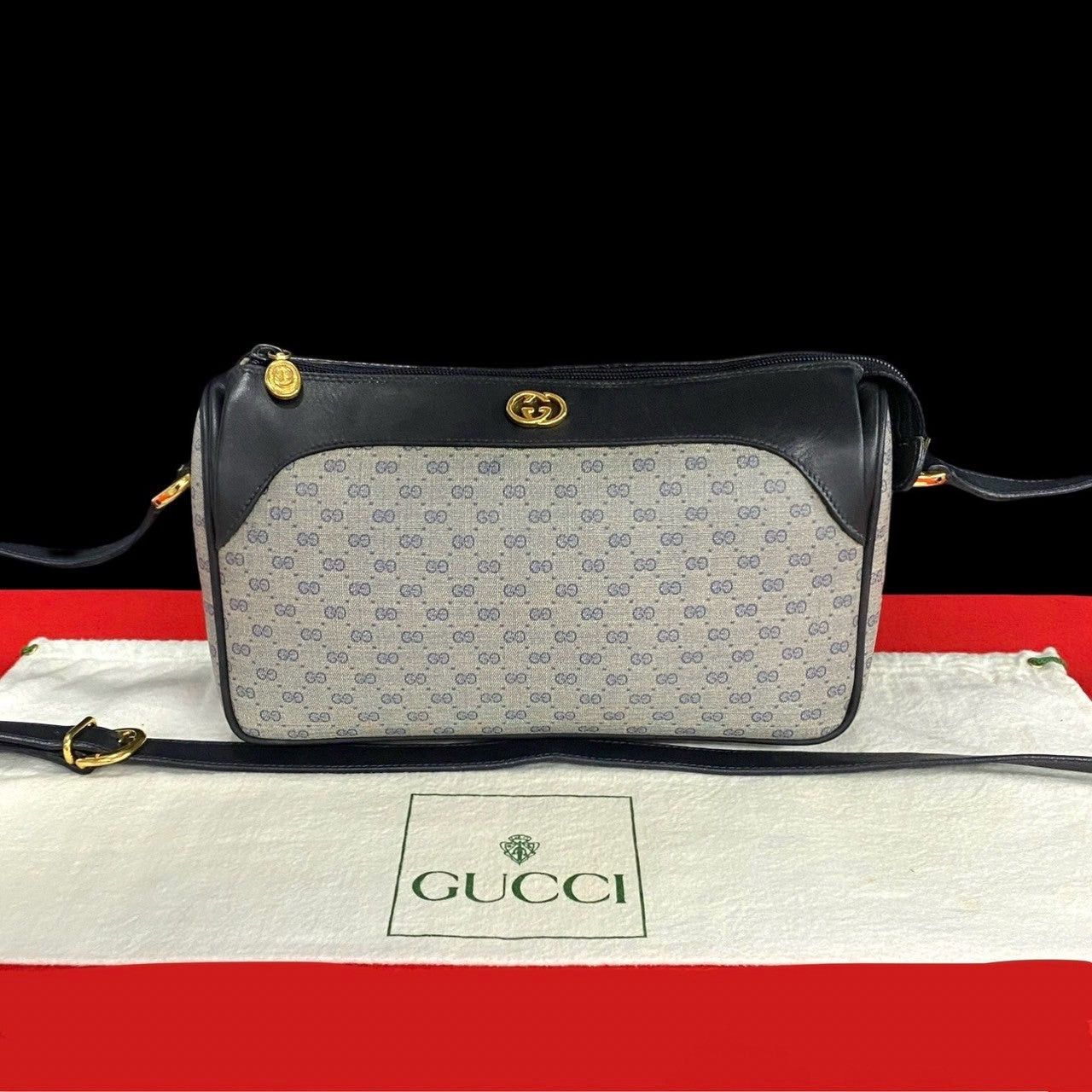 Gucci Shoulder Bag Blue Leather