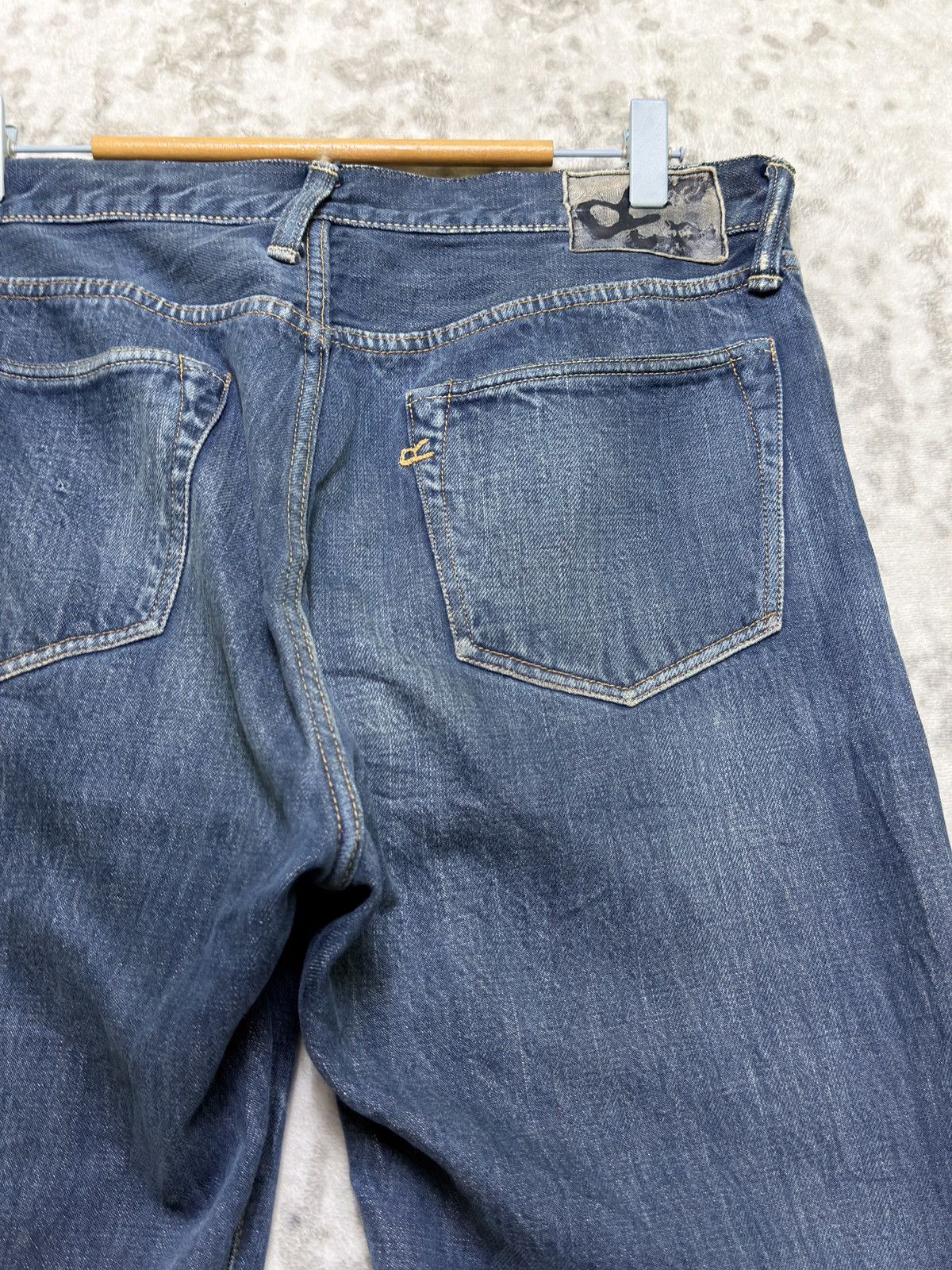 45rpm Vintage 45RPM Selvedge Indigo Button Fly Fade Denim Jeans Size US 32 / EU 48 - 12 Thumbnail
