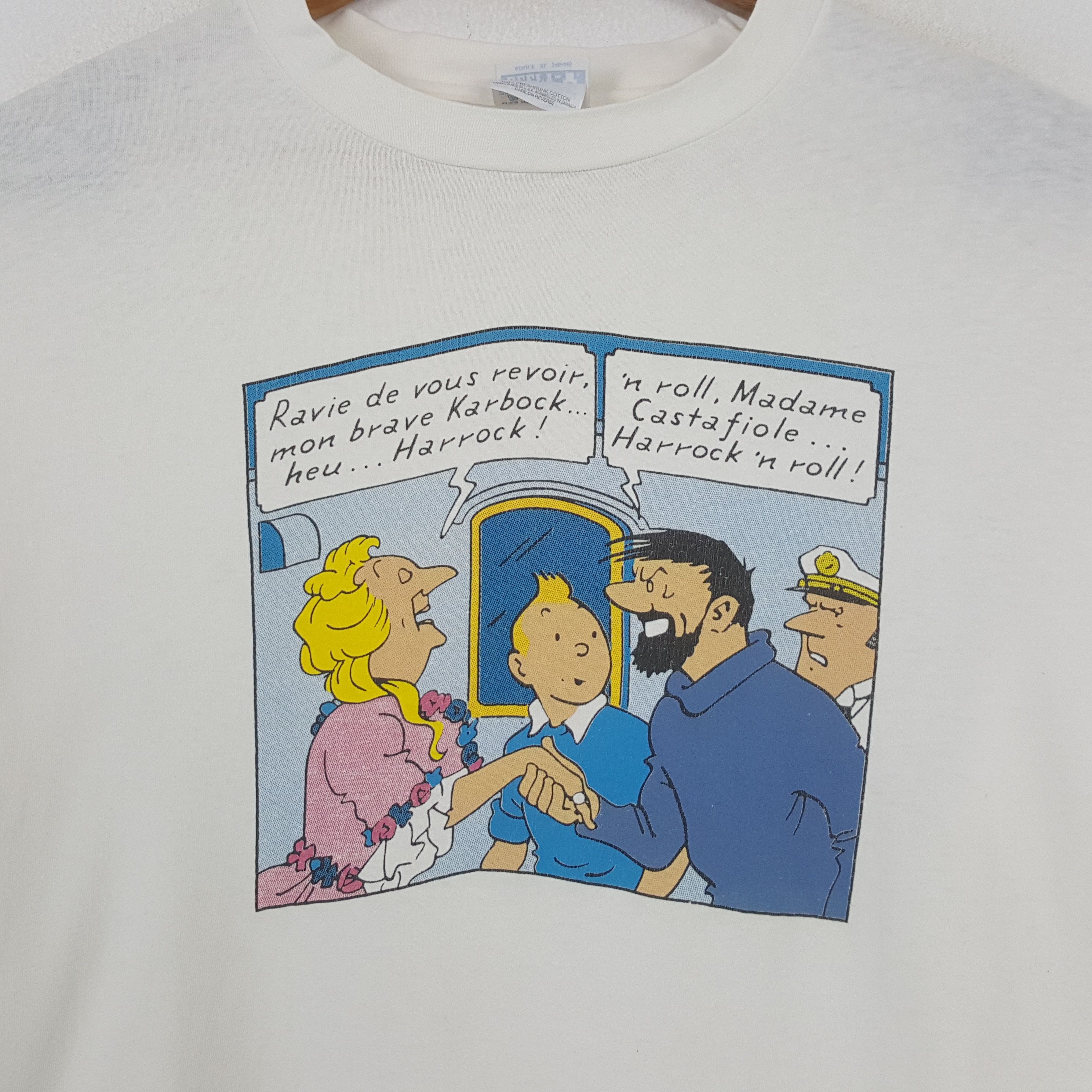 Cartoon Network × Hanes × Vintage Vintage TINTIN AMERICAN Cartoon Promo T-shirt C285N29 Size US XL / EU 56 / 4 - 2 Thumbnail