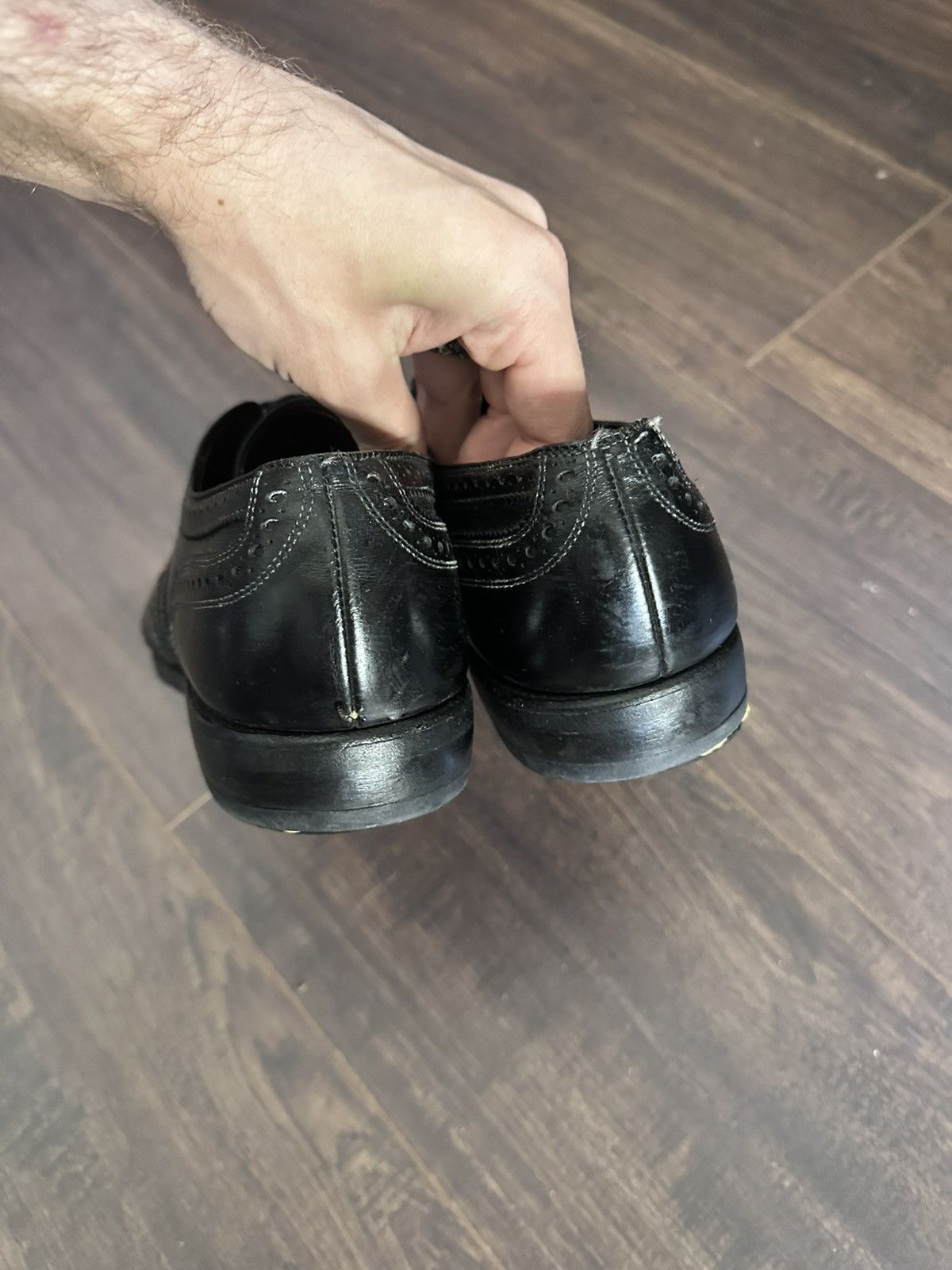 Allen Edmonds McAllister black leather MiUSA brogues derby dress shoes Size US 9.5 / EU 42-43 - 5 Thumbnail