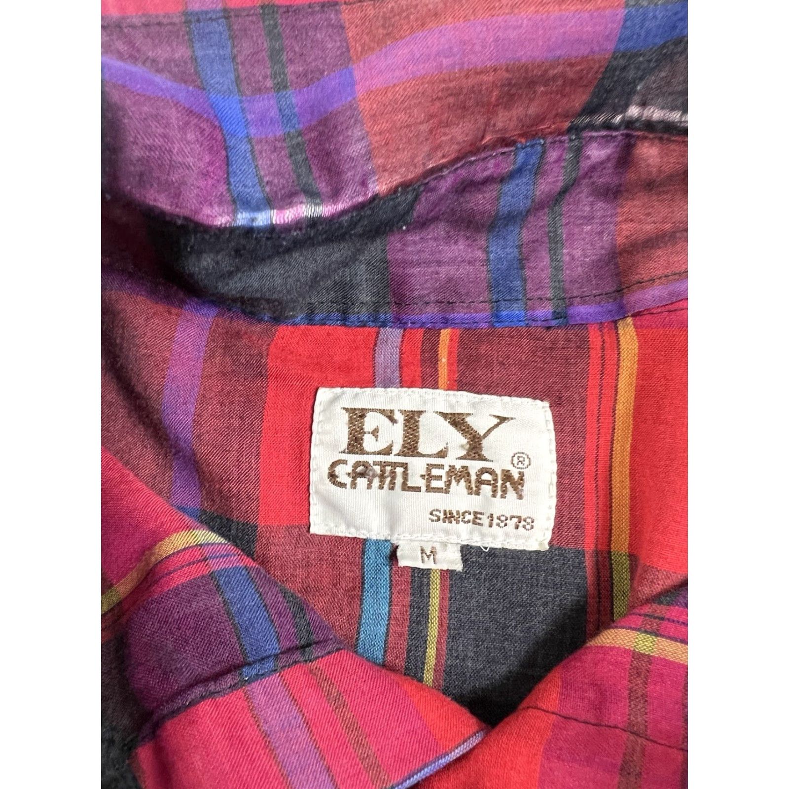 Vintage VINTAGE Ely Cattleman Men Plaid Western Shirt Long Sleeve M Red Pearl Snap Button-Up Shirt Mens Size US M / EU 48-50 / 2 - 5 Thumbnail